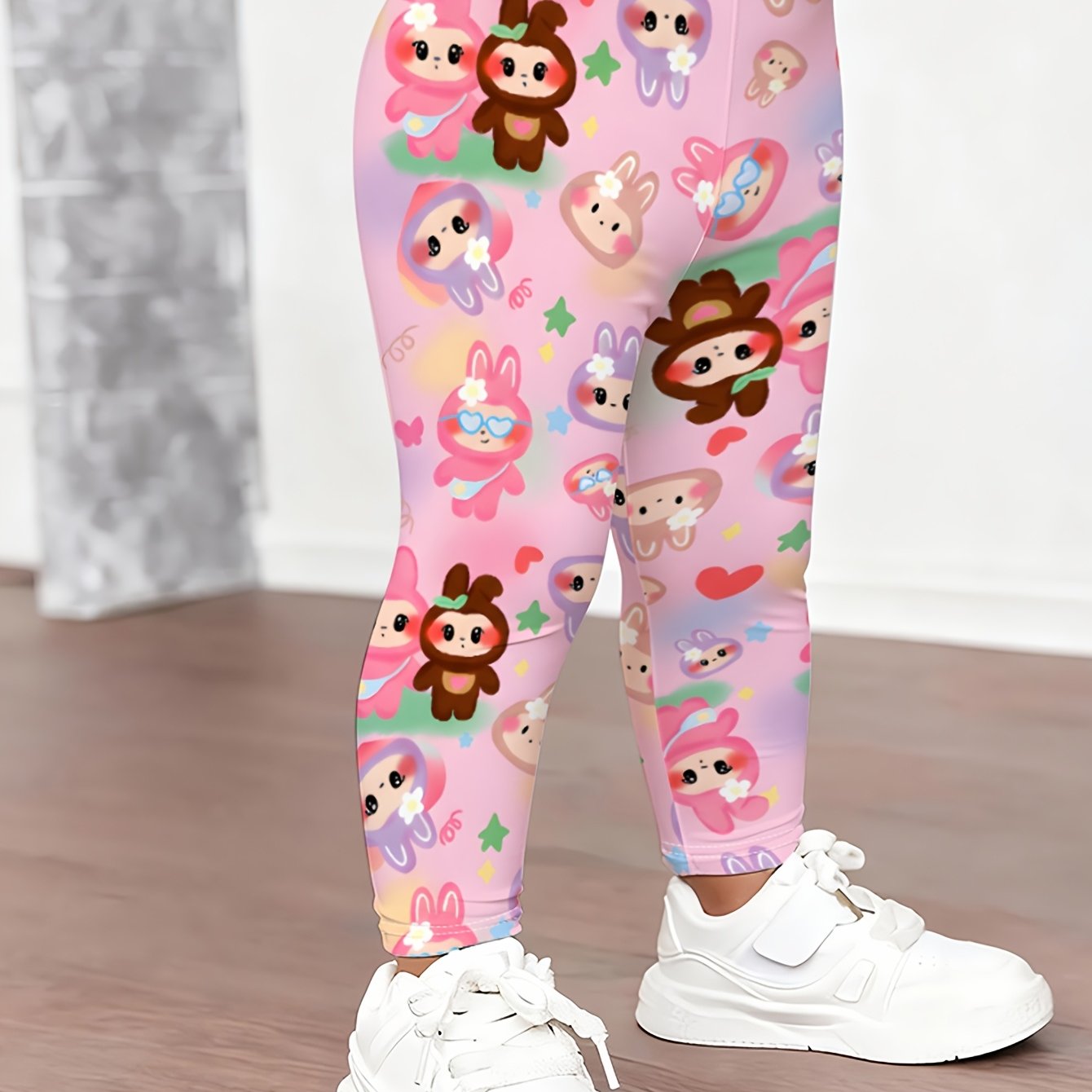 TEMU Legginsy dla Dziewczynek z Uroczym Nadrukiem – Wygodne, Oddychające, Elastyczne, Na Każdą Porę Roku, Do Zabawy i Na Codzienne Wyjścia, Pranie w