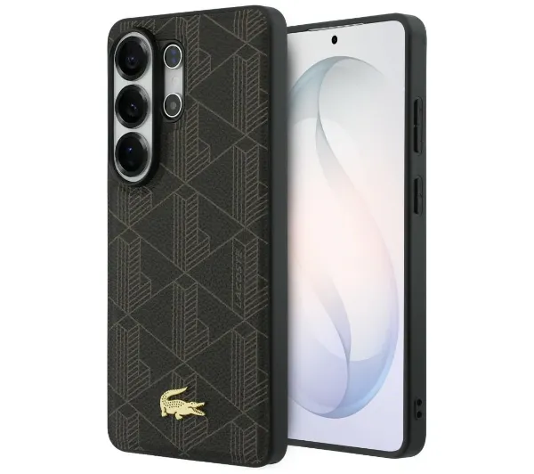 Lacoste PVC Monogram The Blend MagSafe do Galaxy S26 Ultra Brązowy