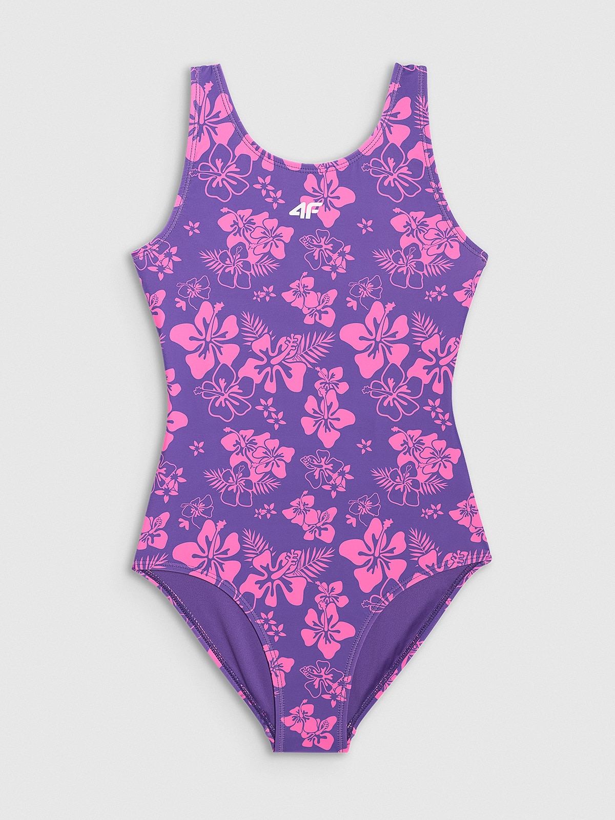 4F Kostium kąpielowy jednoczęściowy dziewczęcy - fioletowy 158/164 (12-14 lat)