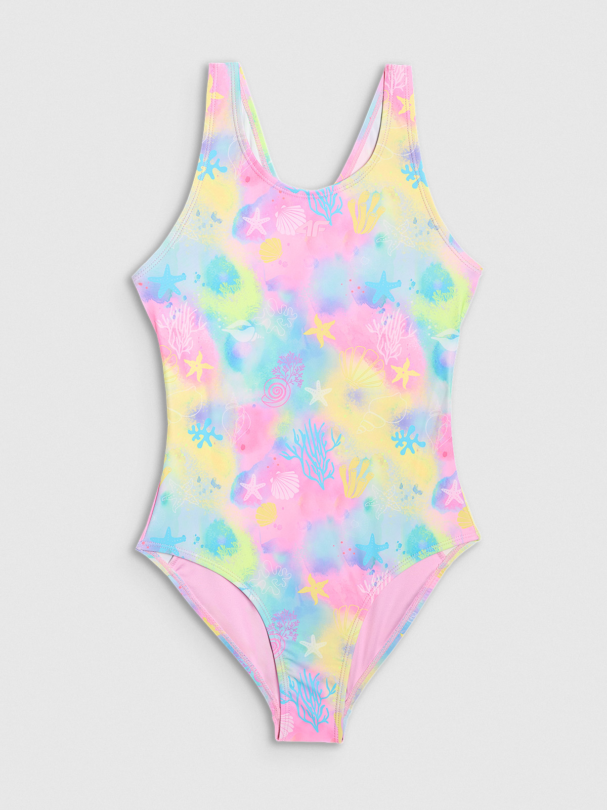 4F Kostium kąpielowy jednoczęściowy dziewczęcy - multikolor 158/164 (12-14 lat)