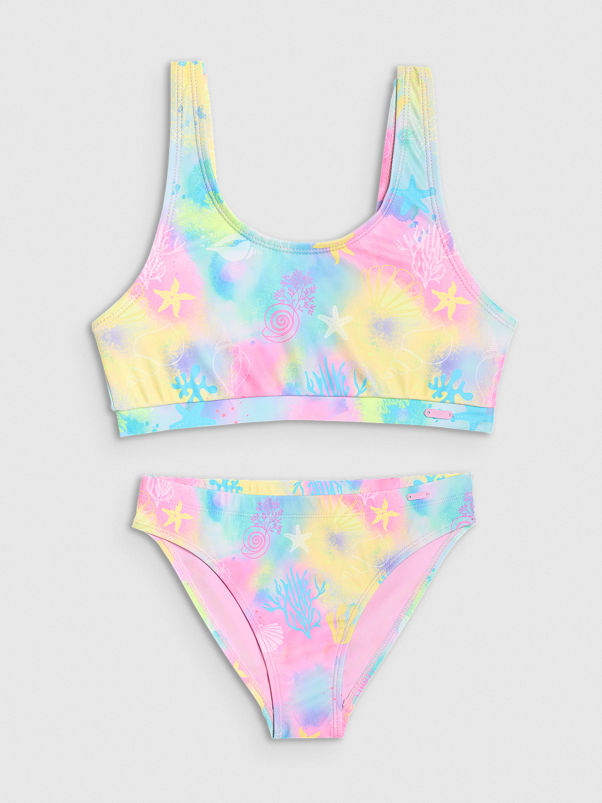 4F Kostium kąpielowy dwuczęściowy dziewczęcy - multikolor 158/164 (12-14 lat)