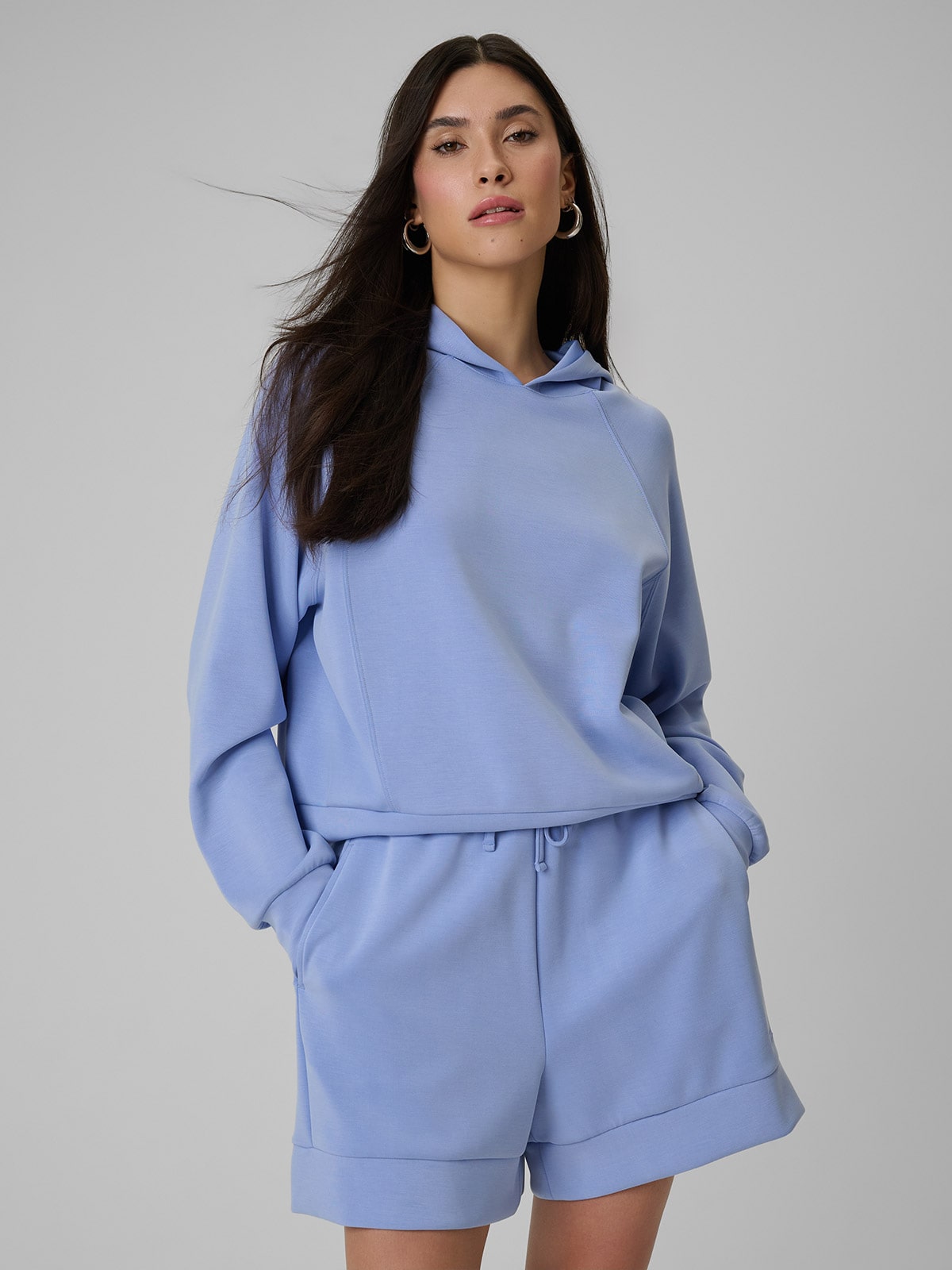 4F Bluza dresowa regular z kapturem damska - granatowa XXL