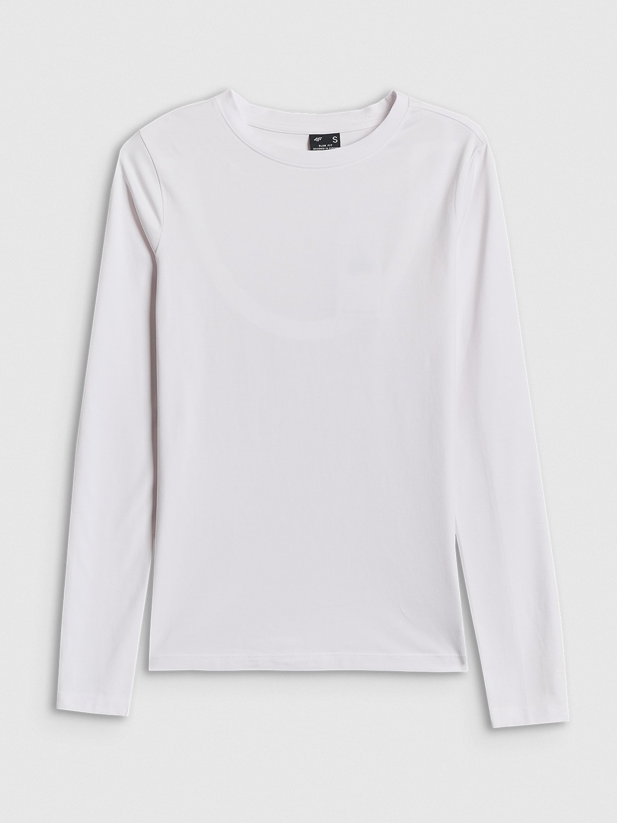 4F Longsleeve slim gładki damski - biały XS