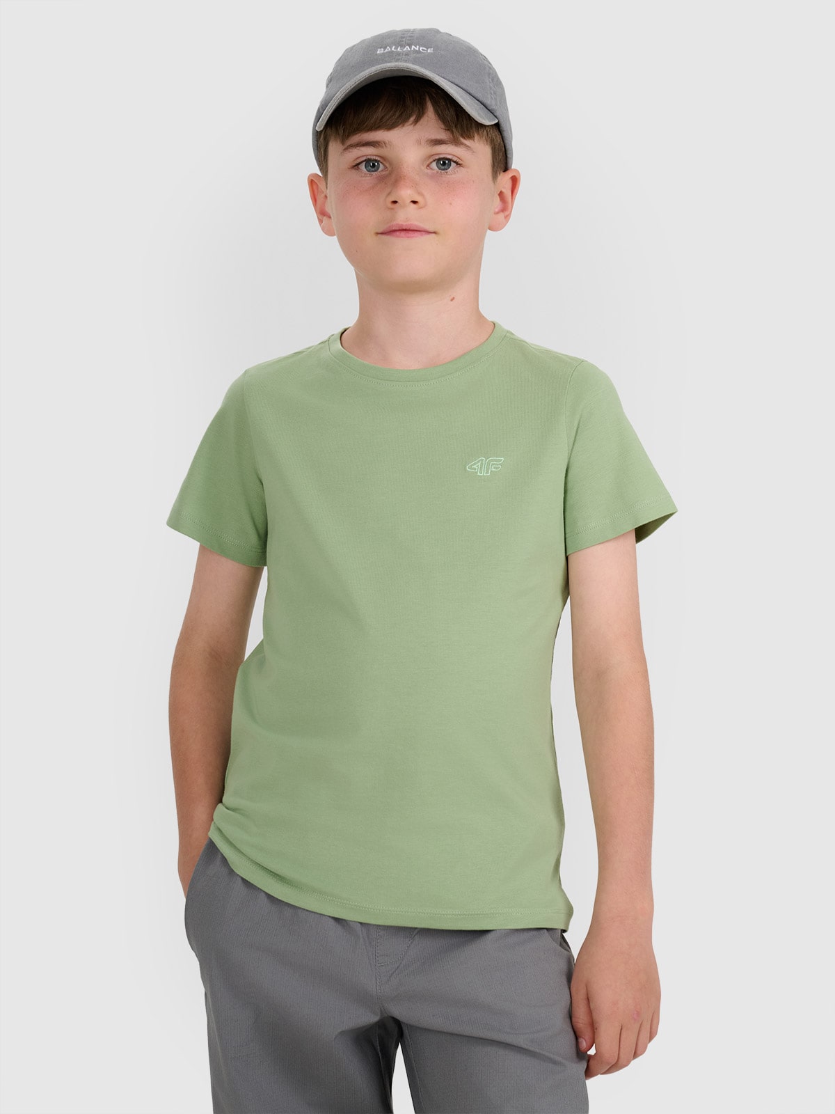 4F T-shirt oversize gładki chłopięcy - turkusowy 164 (13-14 lat)