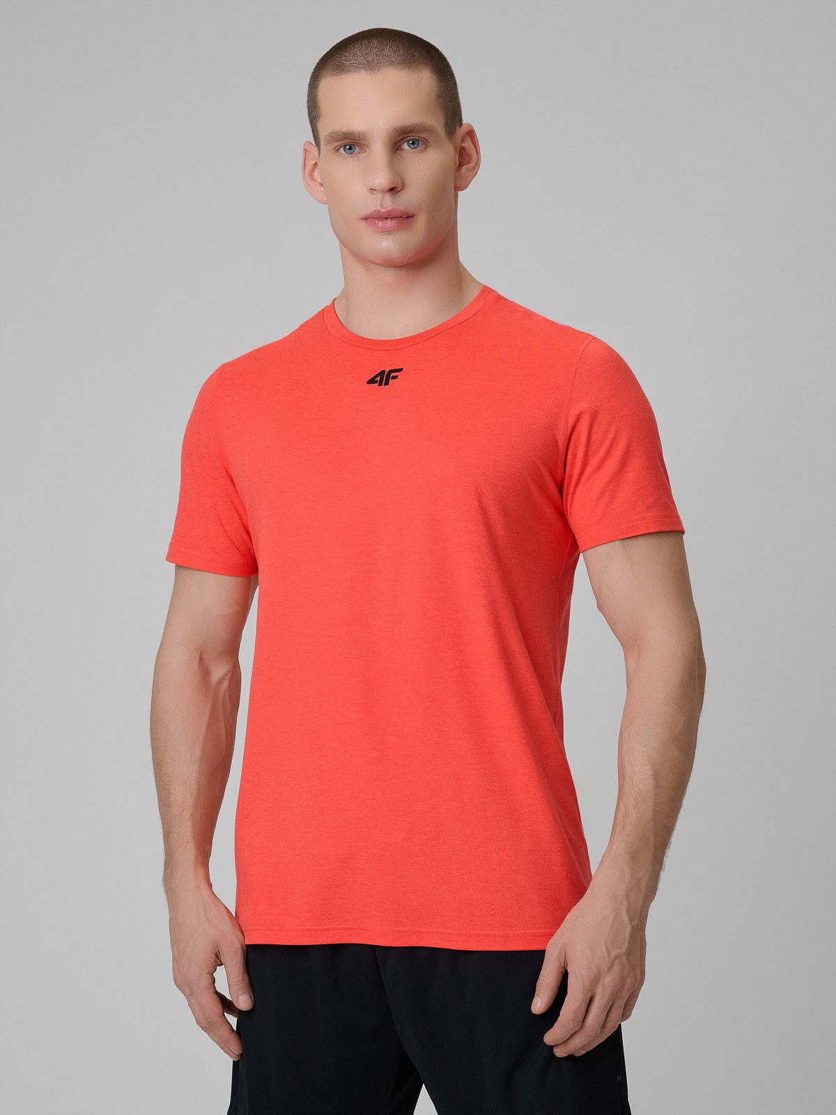 4F Koszulka treningowa regular szybkoschnąca męska - czerwona XXL