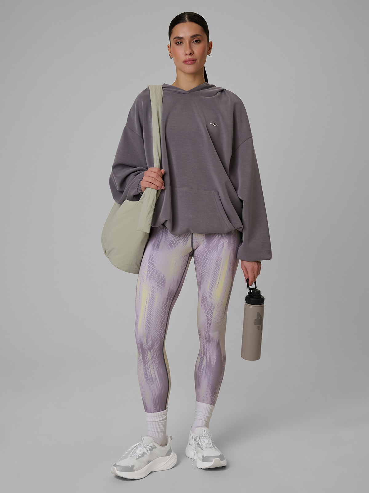 4F Legginsy treningowe szybkoschnące damskie - żółte XS