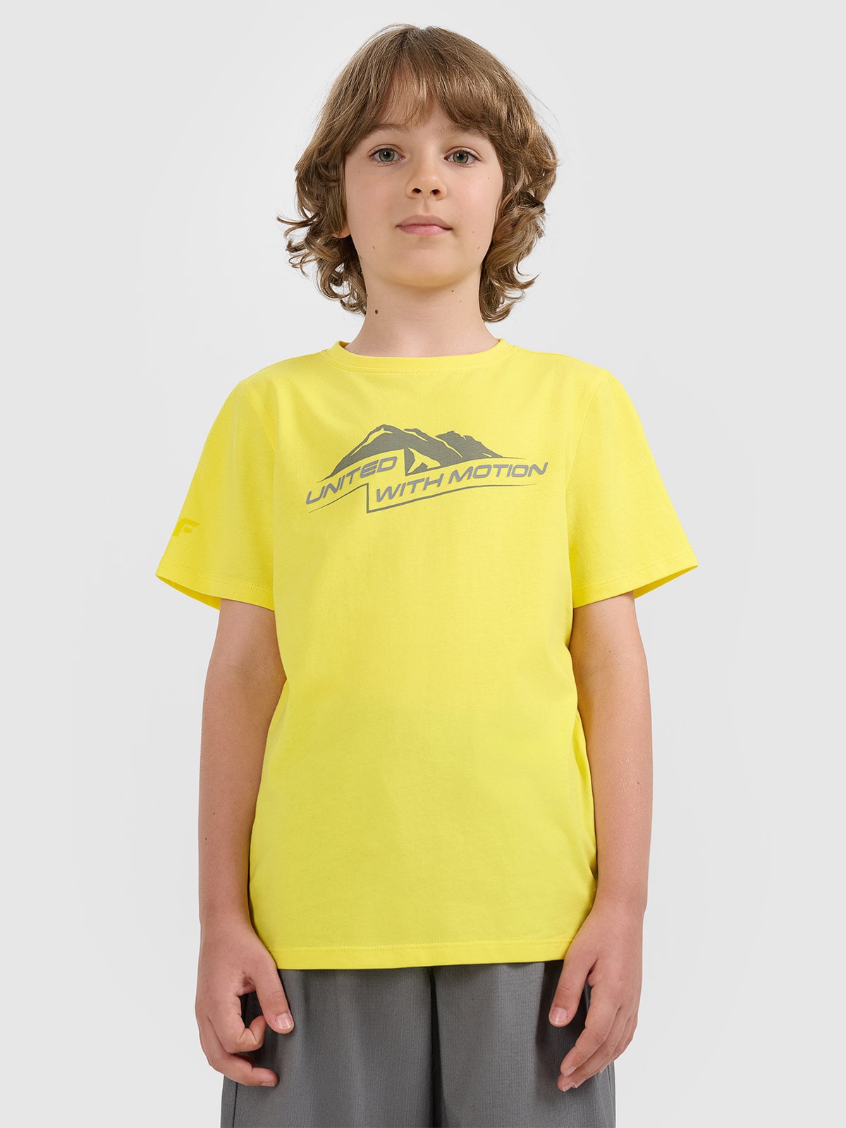 4F T-shirt regular z nadrukiem chłopięcy - pomarańczowy 164 (13-14 lat)