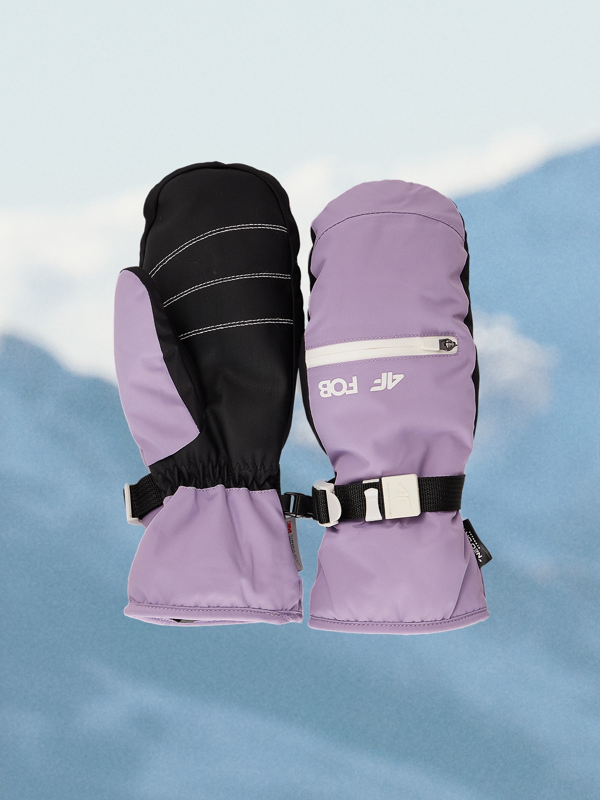 4F Rękawiczki snowboardowe Thinsulate membrana 10000 damskie - fioletowe XL