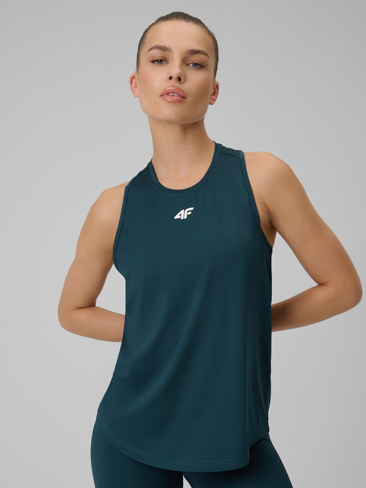 4F Top treningowy szybkoschnący damski - turkusowy XL