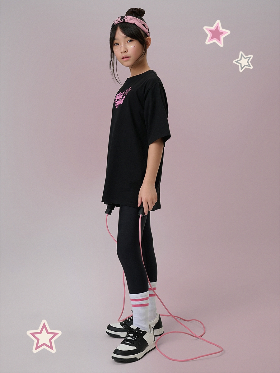 4F Legginsy dzianinowe z wysokim stanem dziewczęce - czarne 158/164 (12-14 lat)