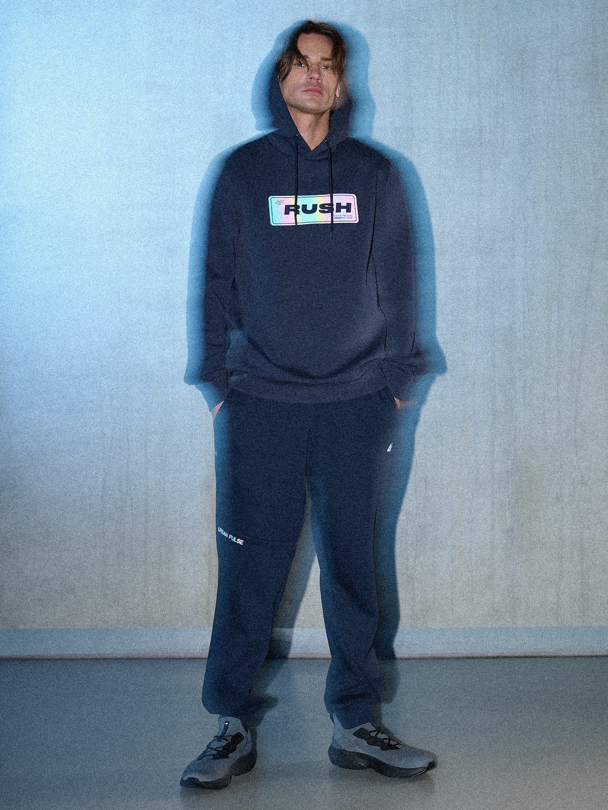 4F Spodnie dresowe joggery męskie - granatowe XL