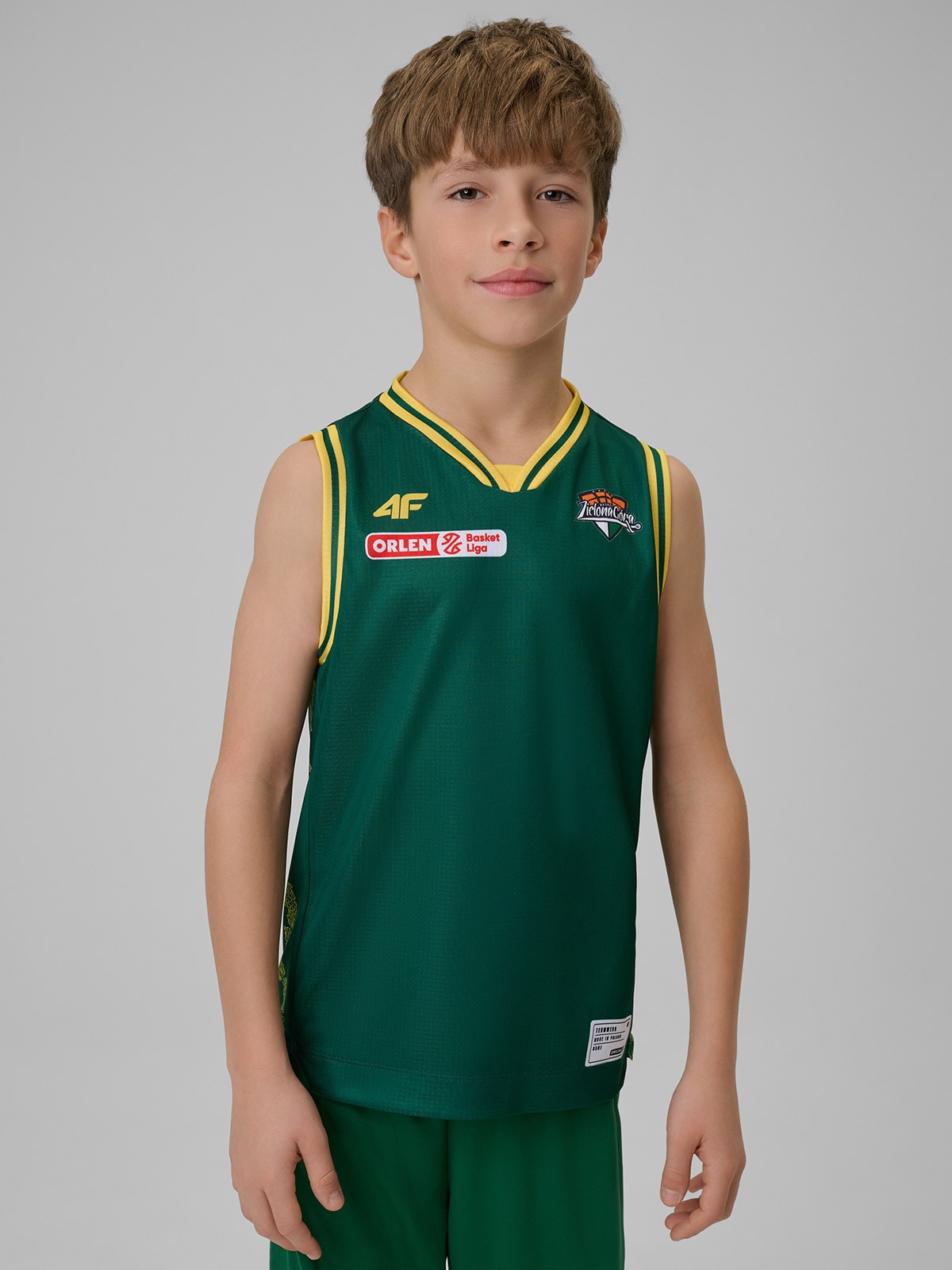 4F Koszulka meczowa replika wyjazdowa z sezonu 2025/26 dziecięca 4F x Zastal Zielona Góra - zielona 98/104