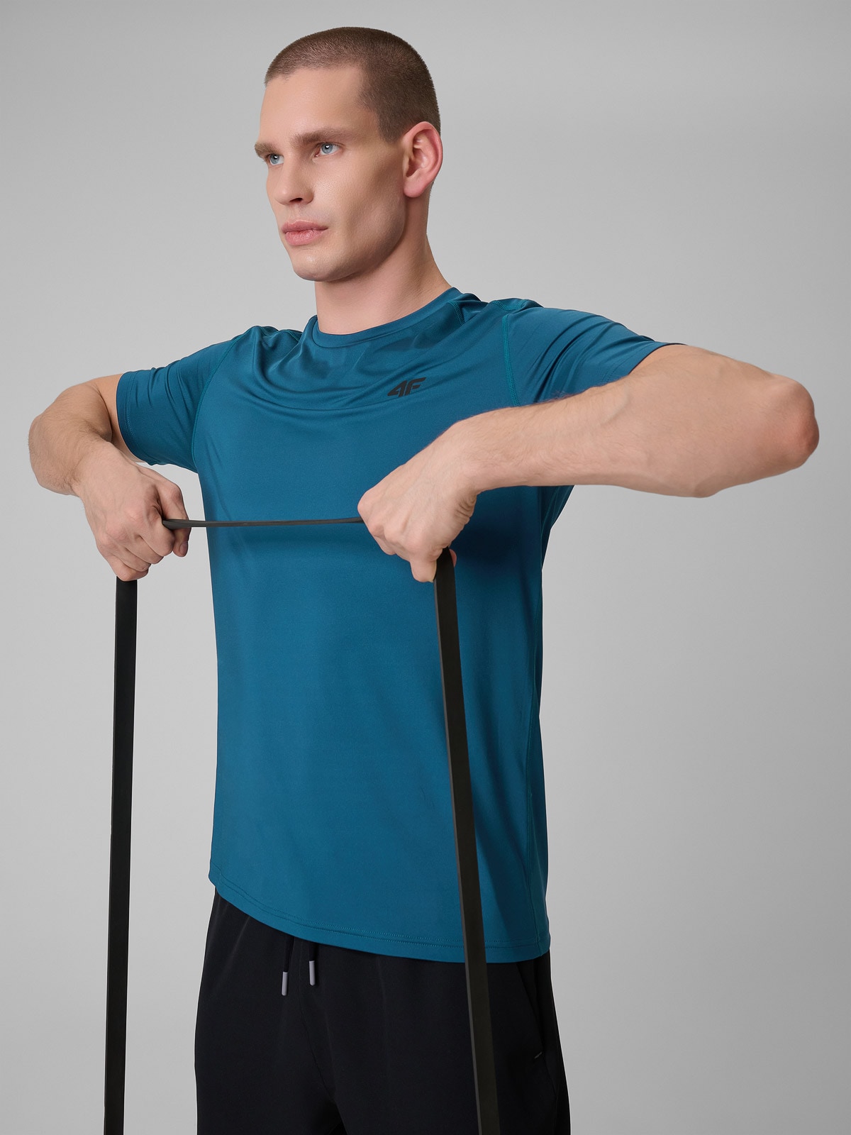 4F Koszulka treningowa regular szybkoschnąca męska - granatowa XXL