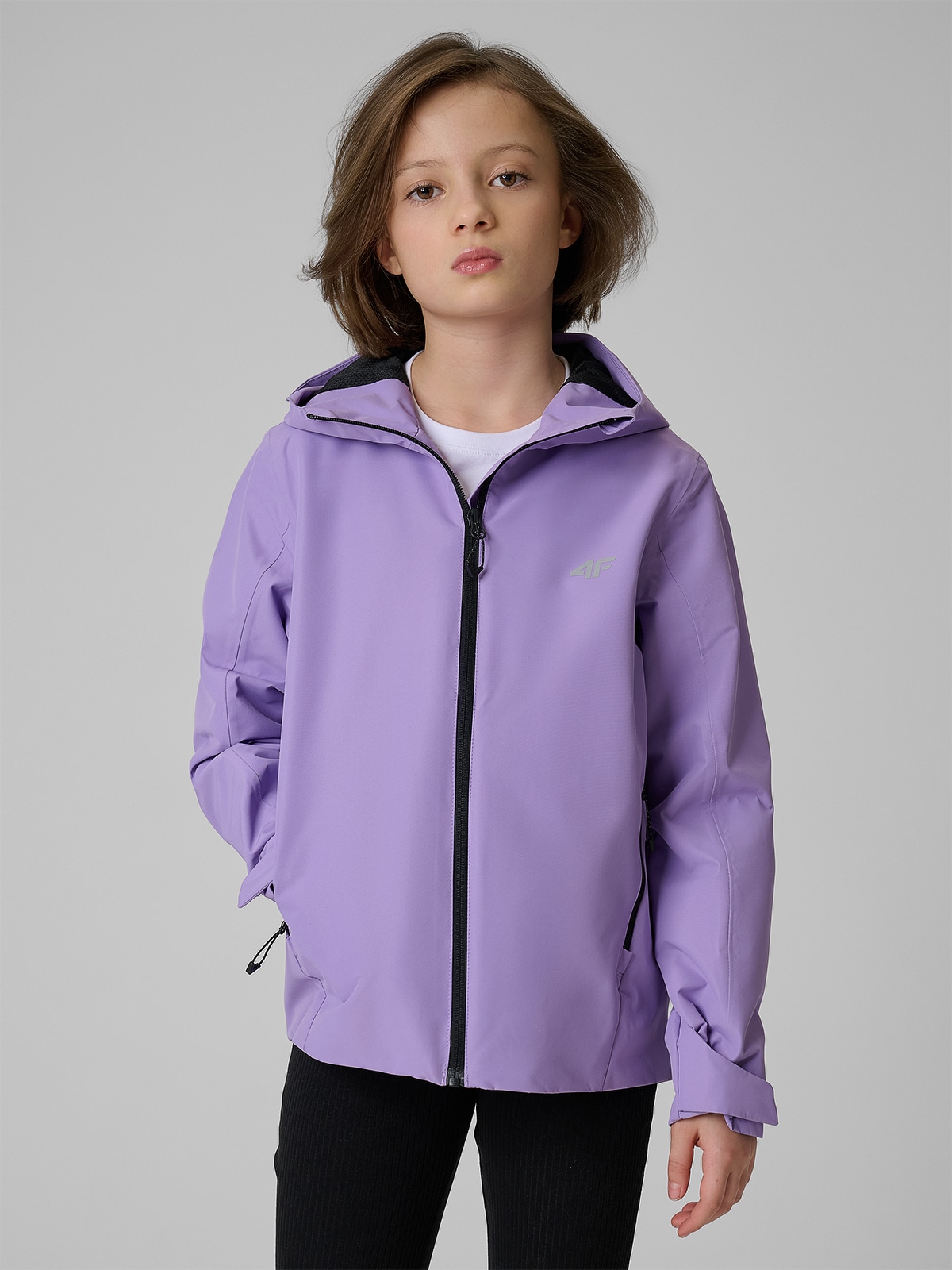 4F Kurtka membrana 5000 dziewczęca - fioletowa 140 (9-10 lat)