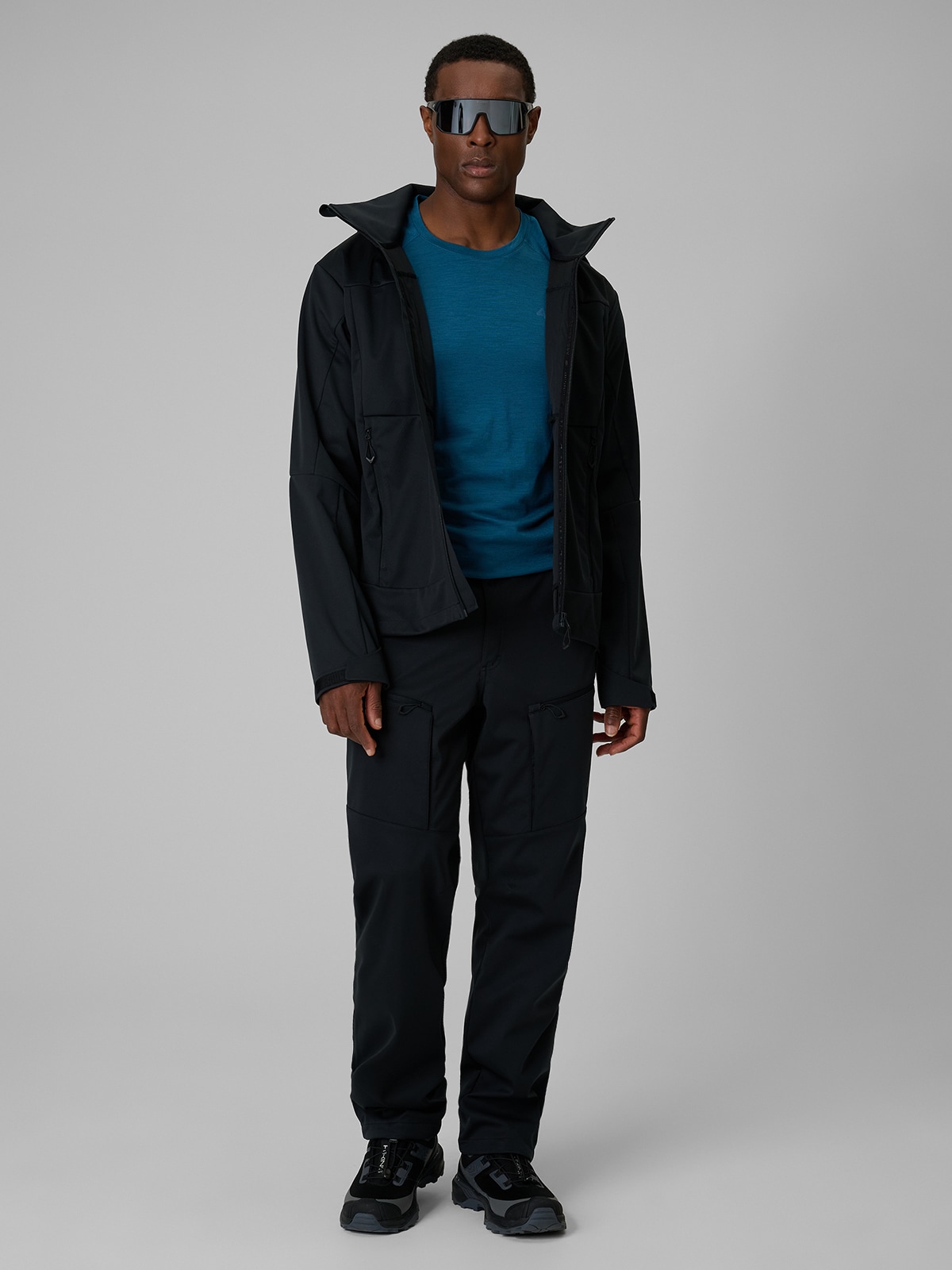 4F Spodnie softshellowe membrana 8000 męskie - czarne XL