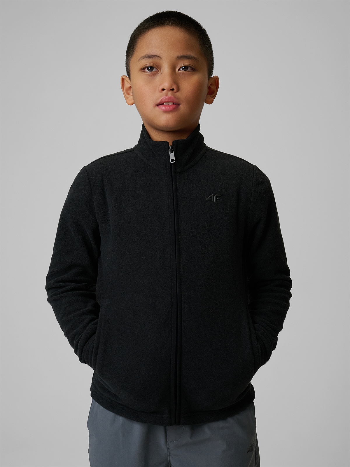 4F Polar regular bez kaptura chłopięcy - czarny 164 (13-14 lat)