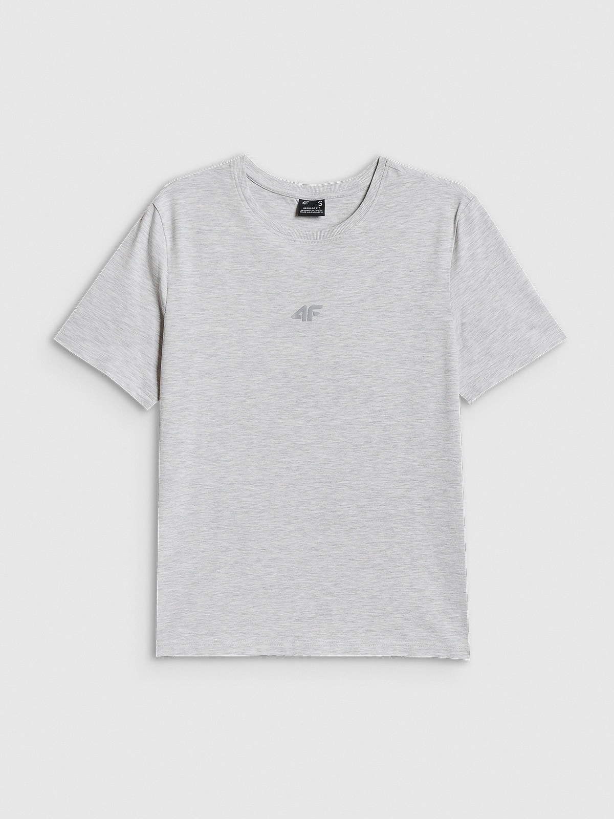 4F T-shirt regular gładki damski - szary XXL