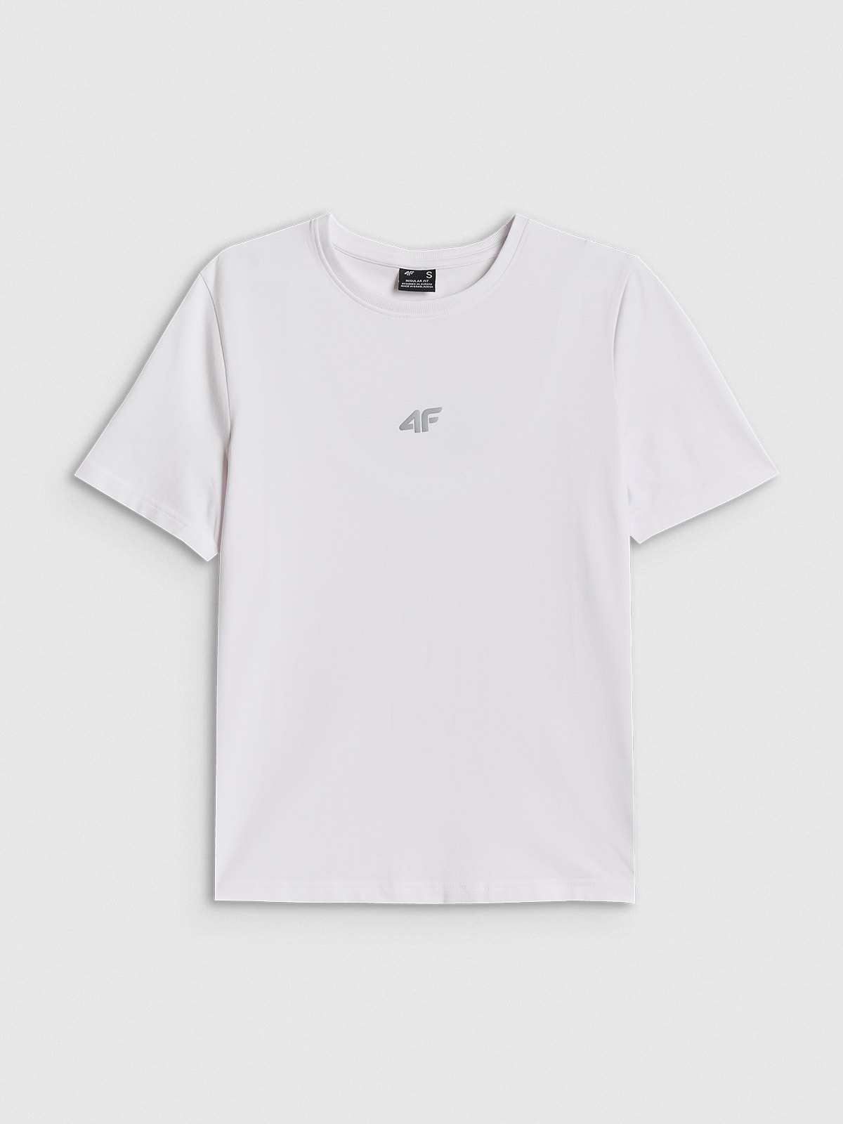 4F T-shirt regular gładki damski - biały XL