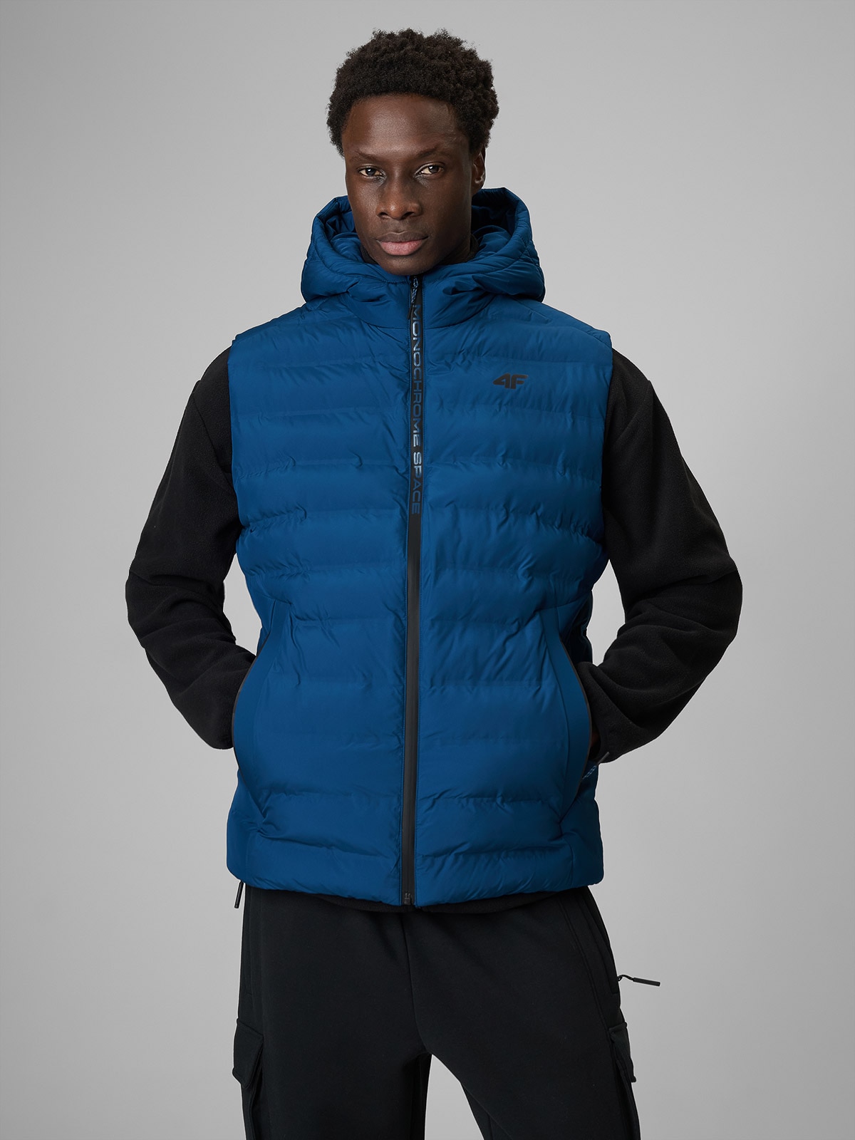 4F Bezrękawnik z wypełnieniem syntetycznym męski - granatowy XXL