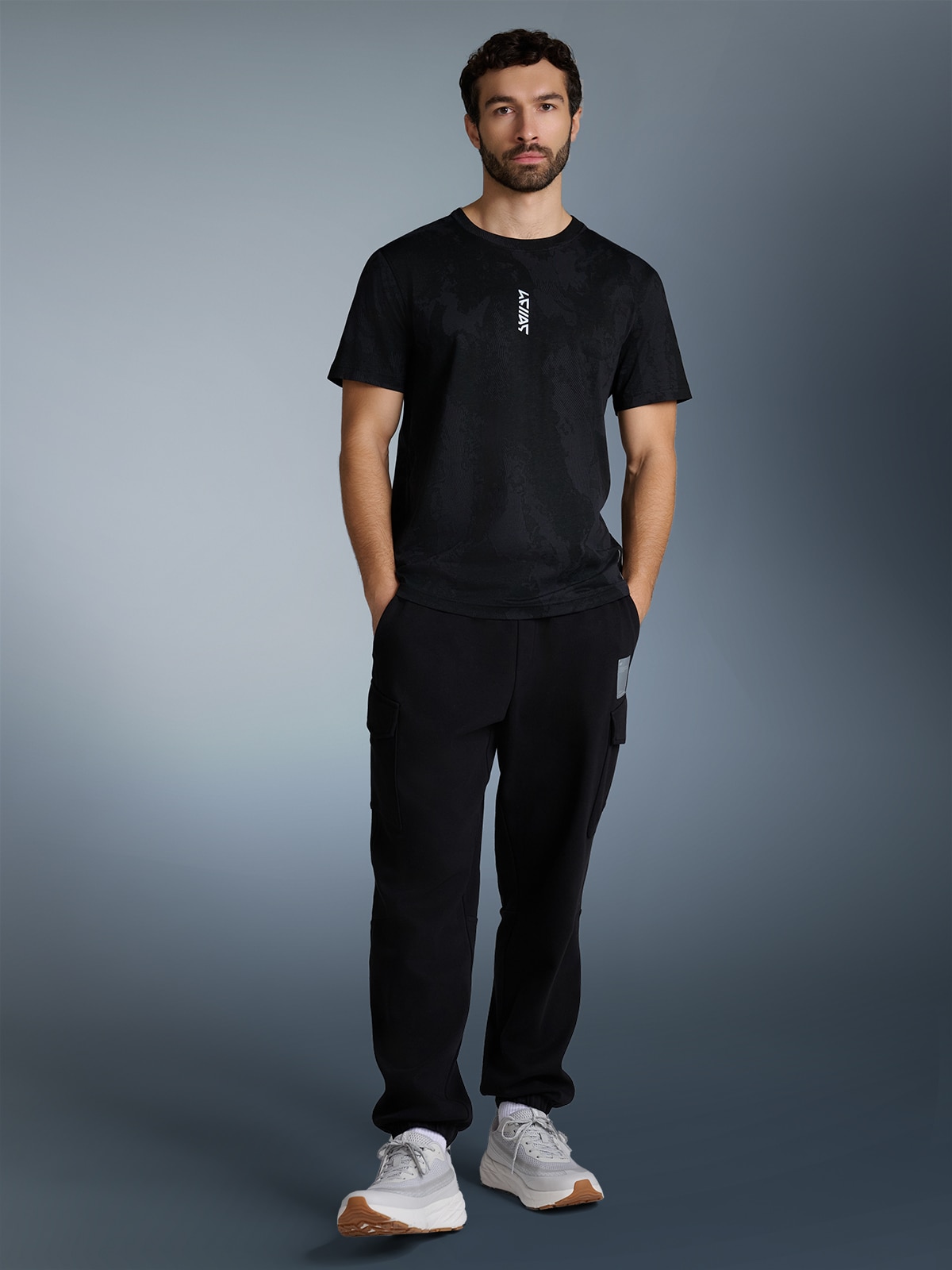 4F T-shirt regular z nadrukiem męski - czarny XXL