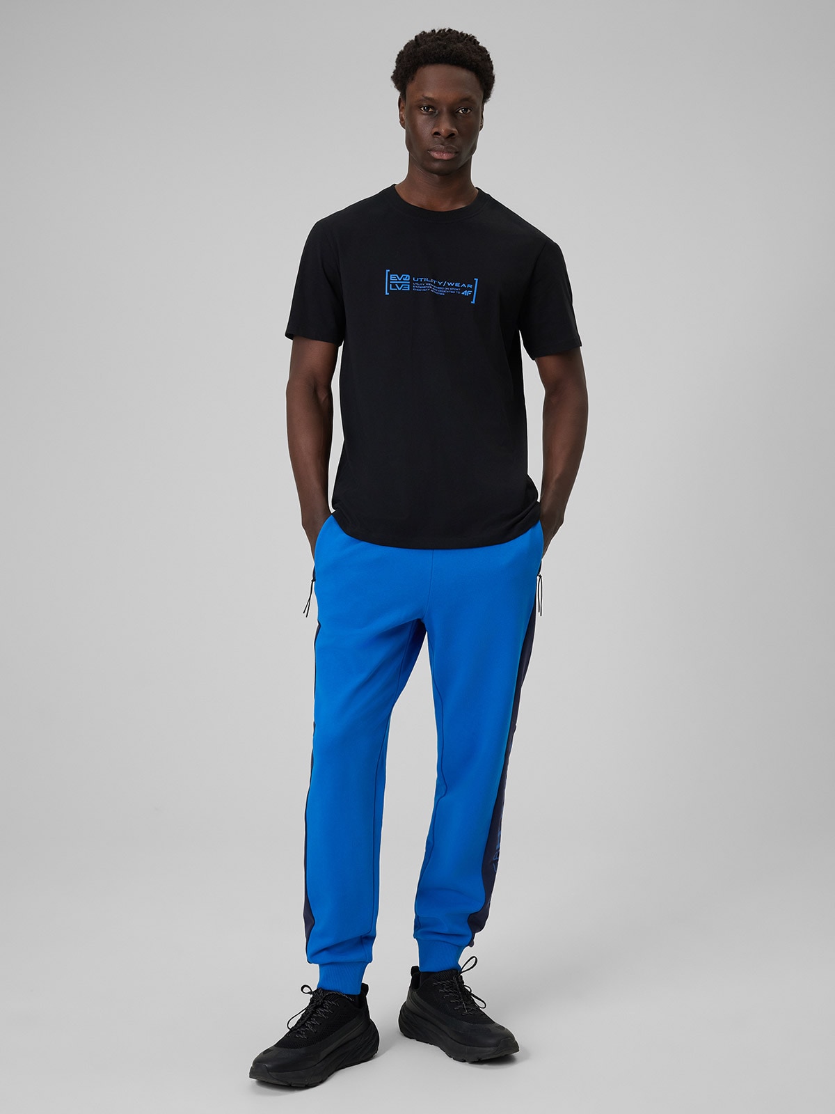 4F Spodnie dresowe joggery męskie - niebieskie XXL