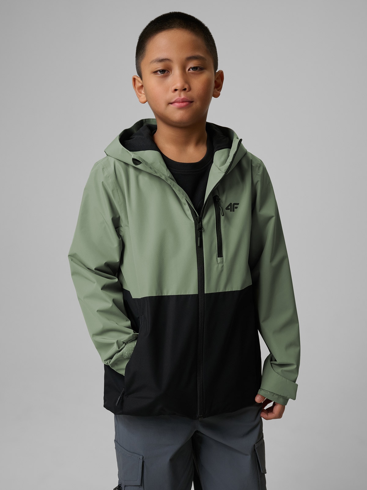 4F Kurtka membrana 5000 chłopięca - miętowa 164 (13-14 lat)