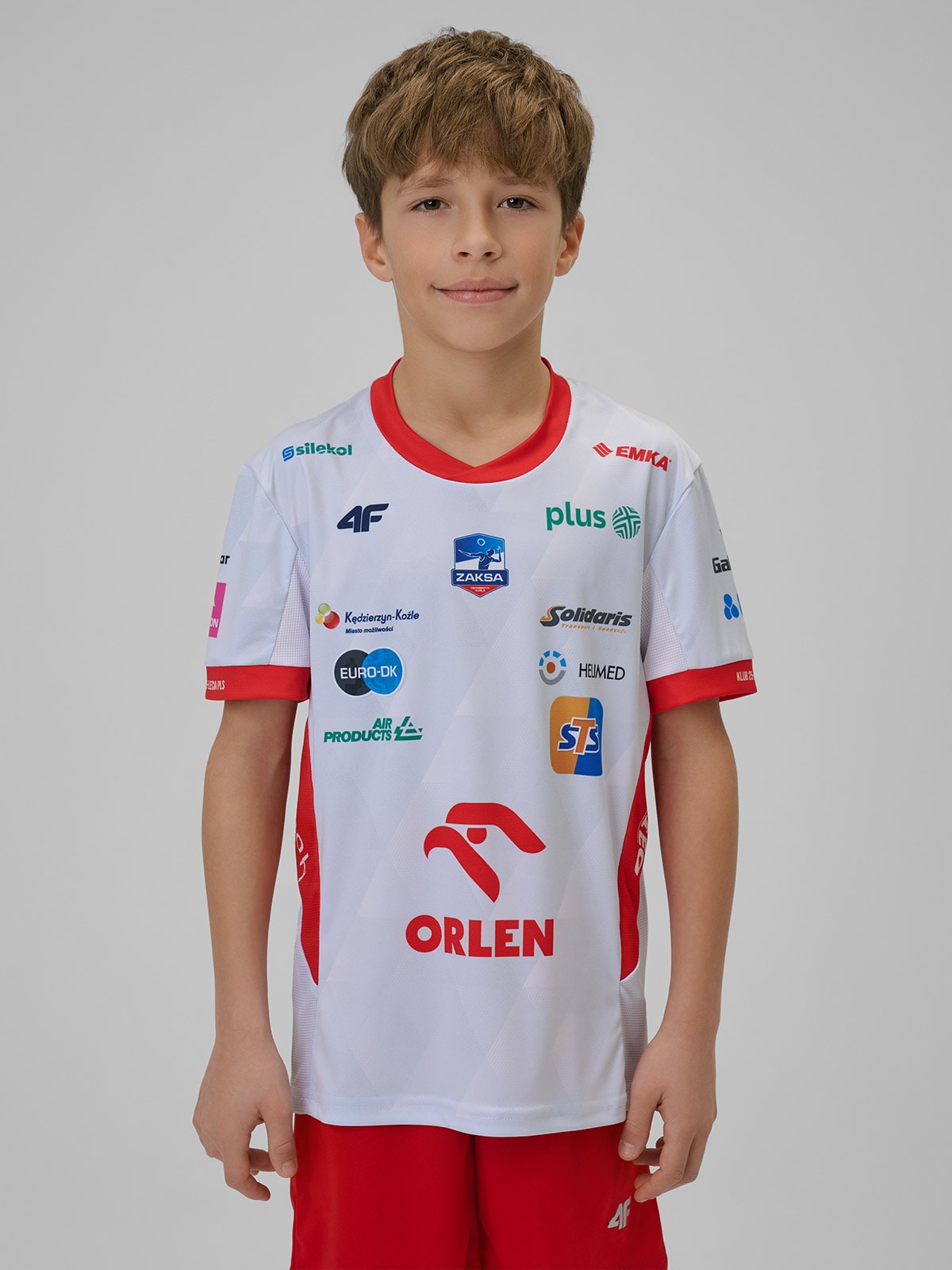 4F Koszulka meczowa replika domowa z sezonu 2025-26 dziecięca 4F x ZAKSA Kędzierzyn-Koźle - biała 98/104