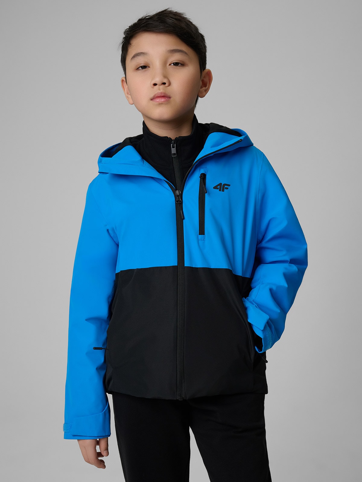 4F Kurtka membrana 5000 chłopięca - czarna 164 (13-14 lat)