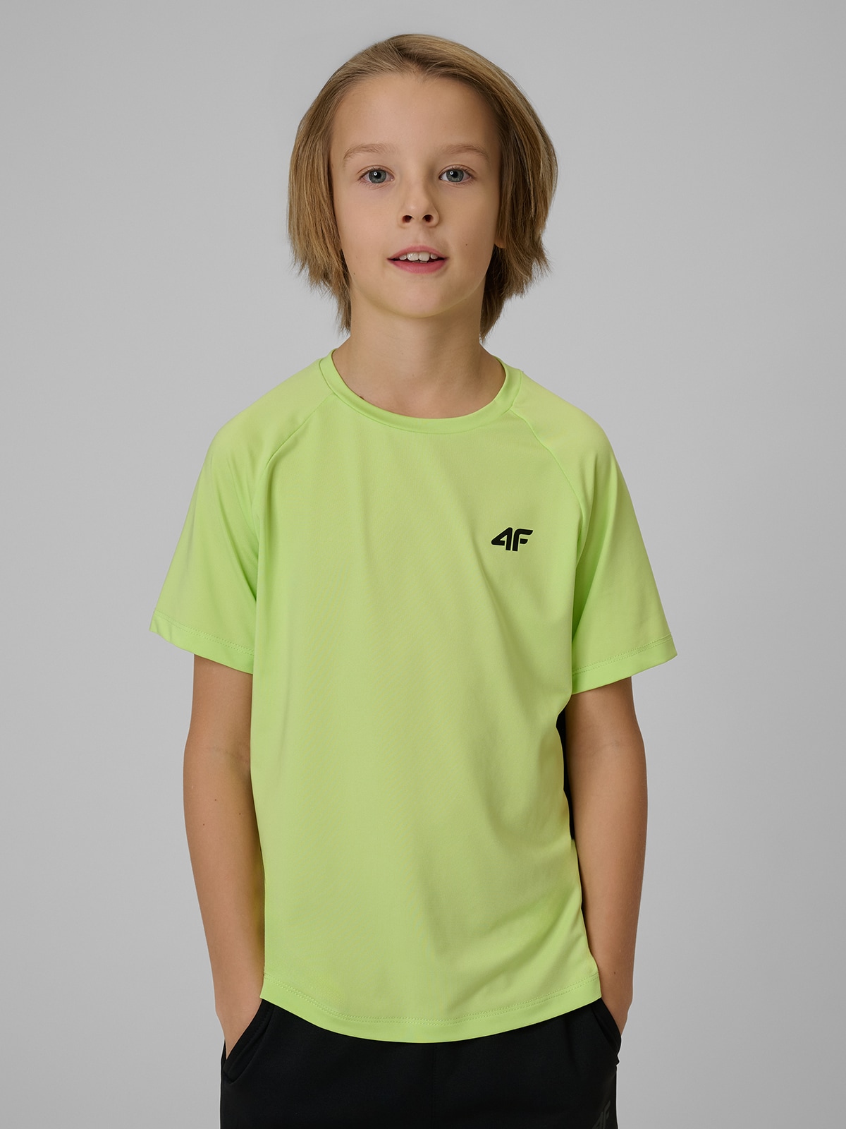 4F Koszulka sportowa szybkoschnąca chłopięca - zielona 146/152 (10-12 lat)
