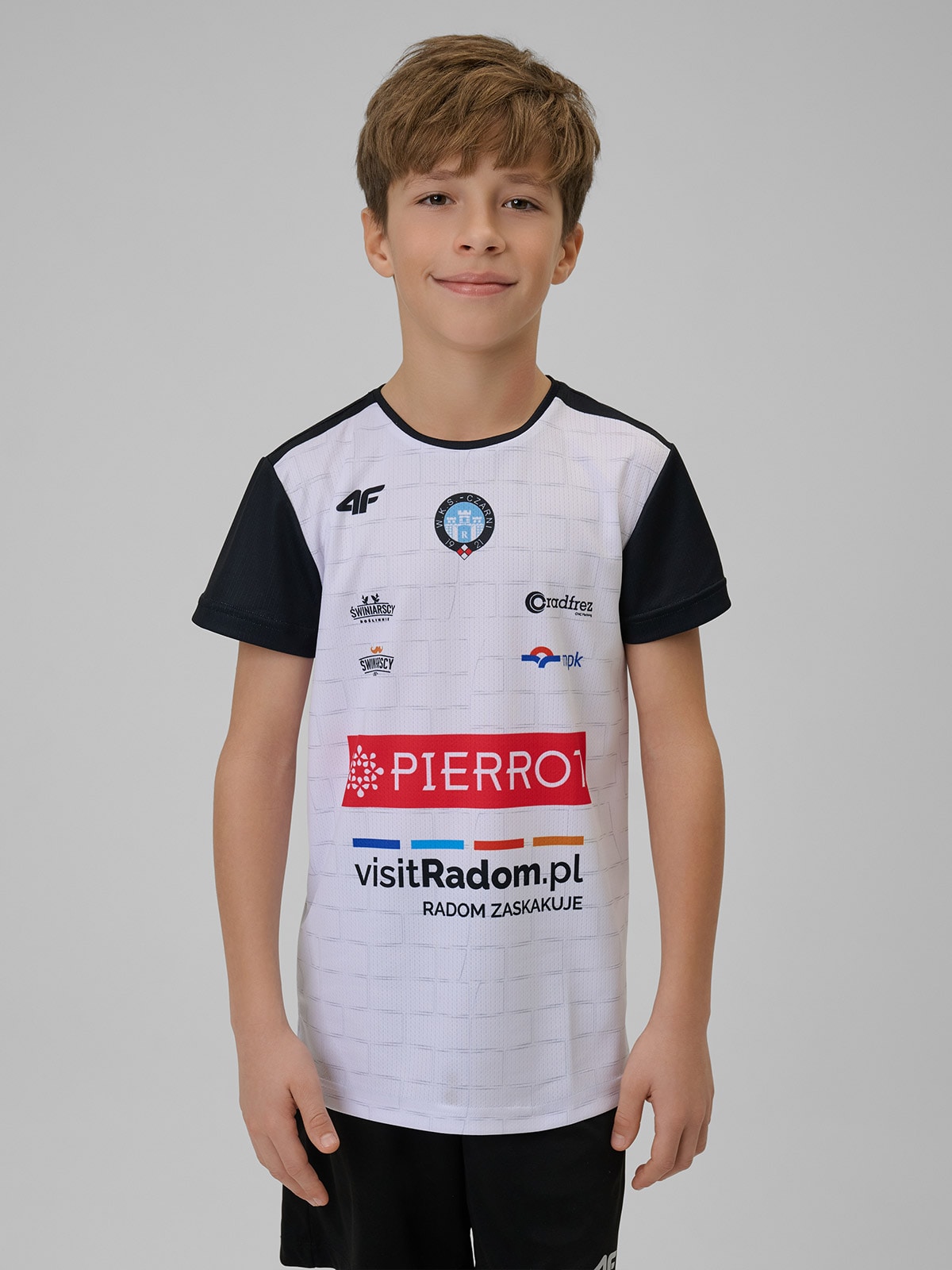 4F Koszulka meczowa replika domowa z sezonu 2025/26 dziecięca 4F x WKS Czarni Radom - biała 98/104