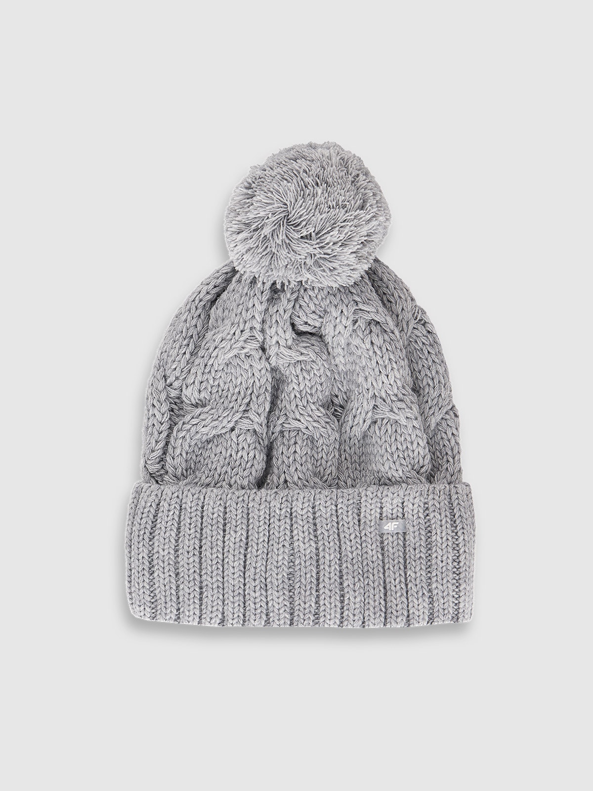4F Czapka zimowa z dodatkiem wełny damska - szara S