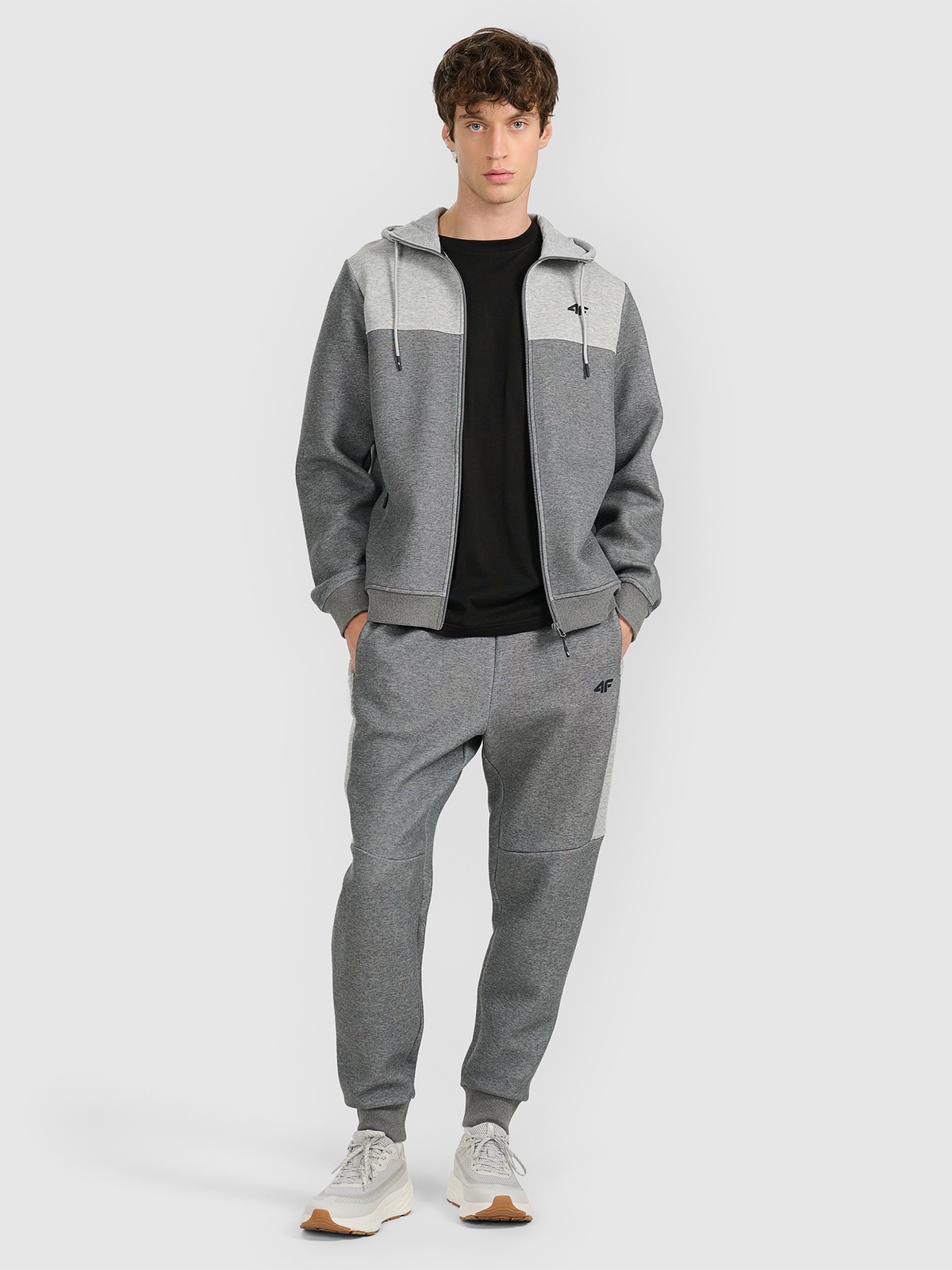 4F Spodnie dresowe joggery męskie - szare XXL