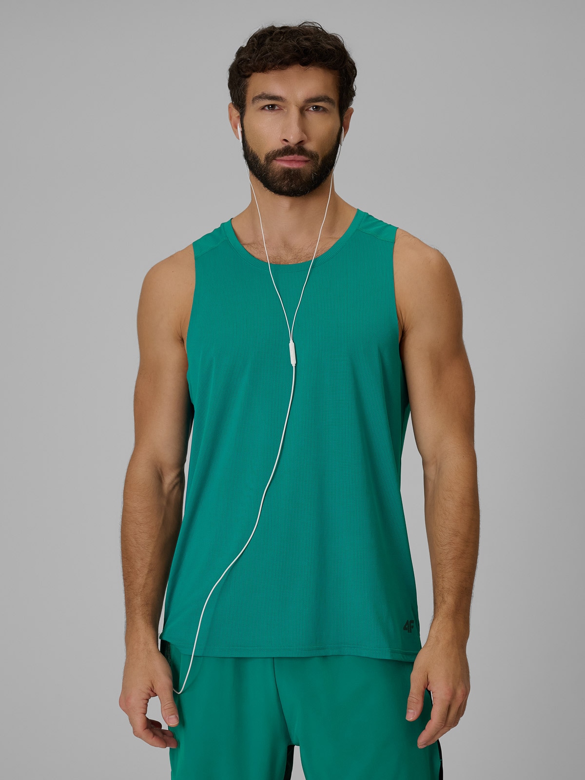 4F Koszulka do biegania regular szybkoschnąca męska - zielona S