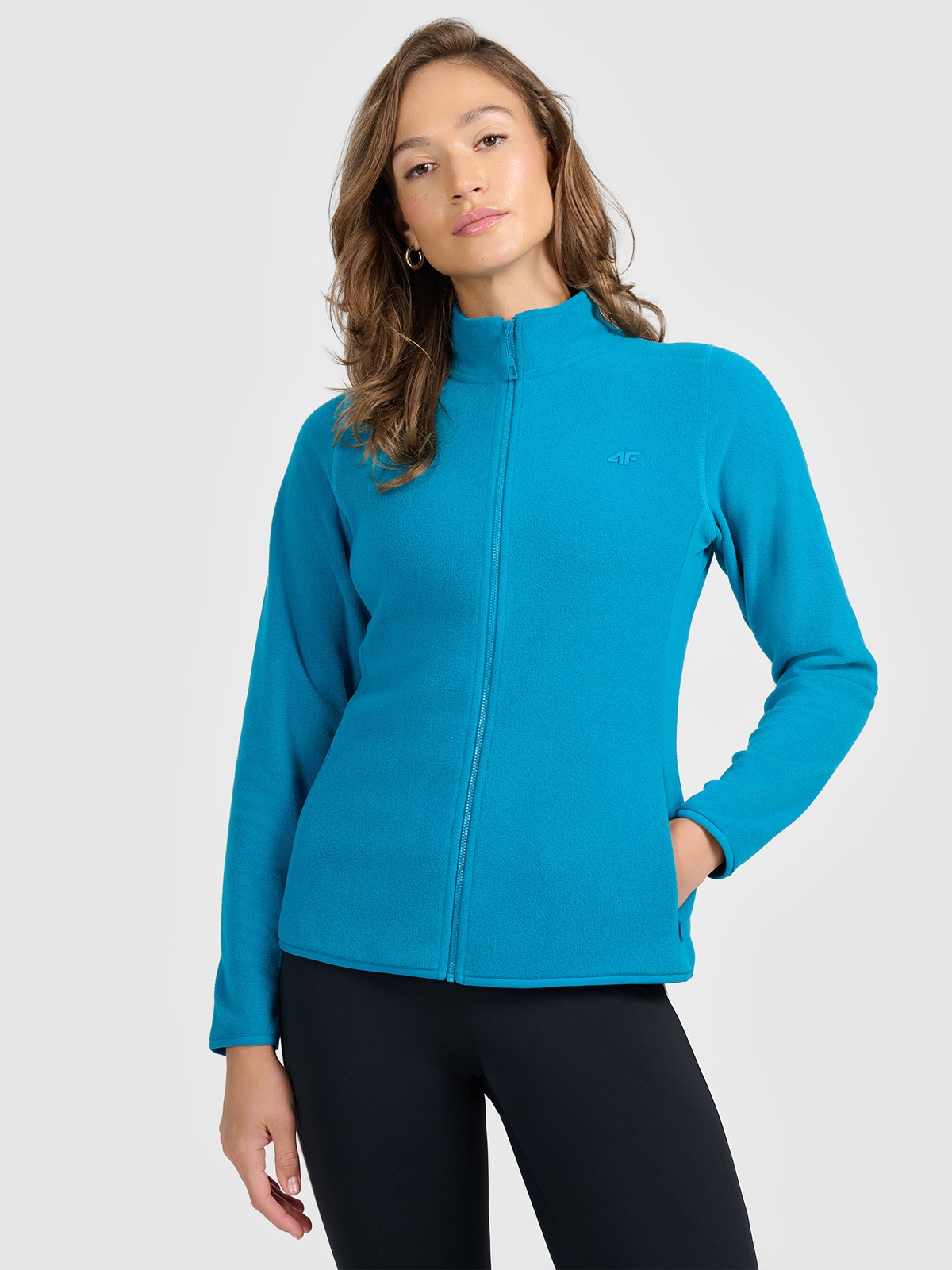 4F Polar ze stójką slim damski - turkusowy XXL