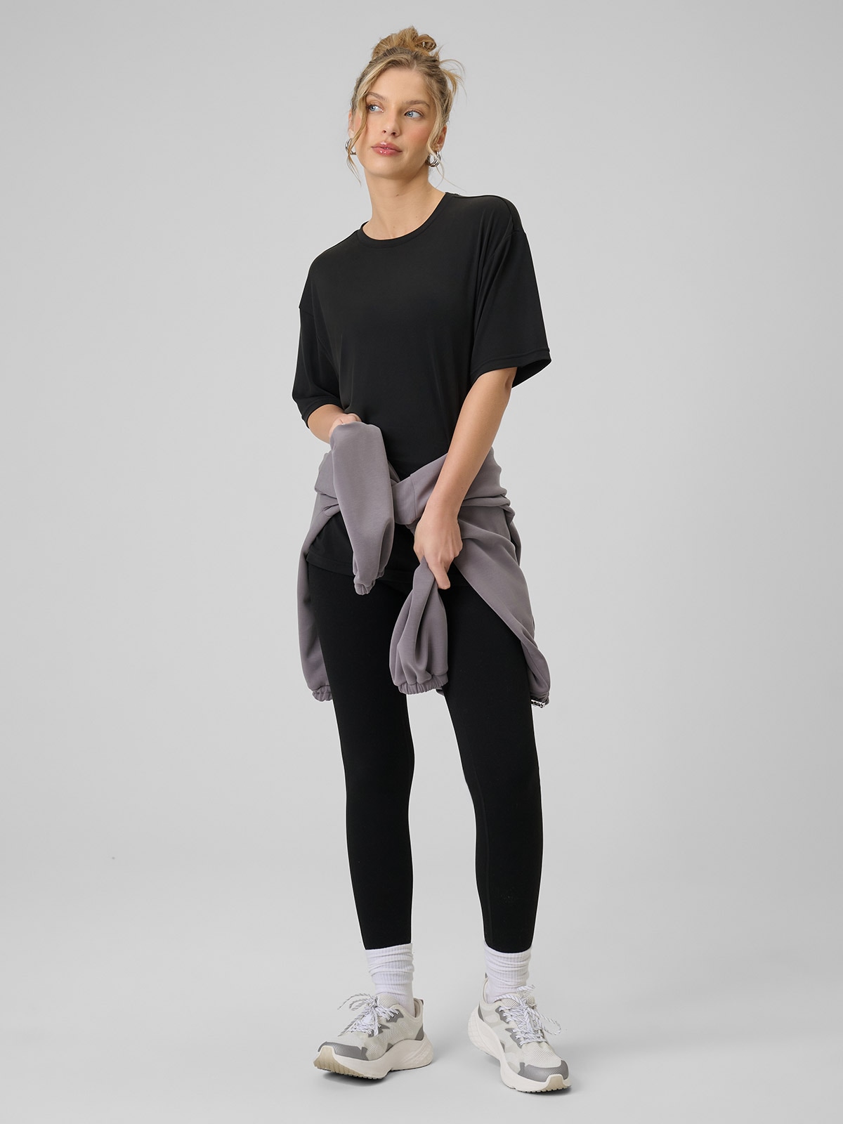 4F Legginsy dzianinowe damskie - czarne XS