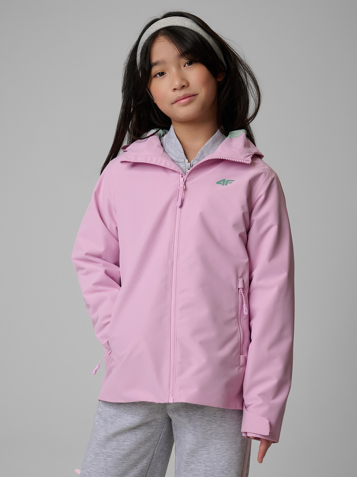 4F Kurtka przejściowa membrana 5000 dziecięca - różowa 164 (13-14 lat)