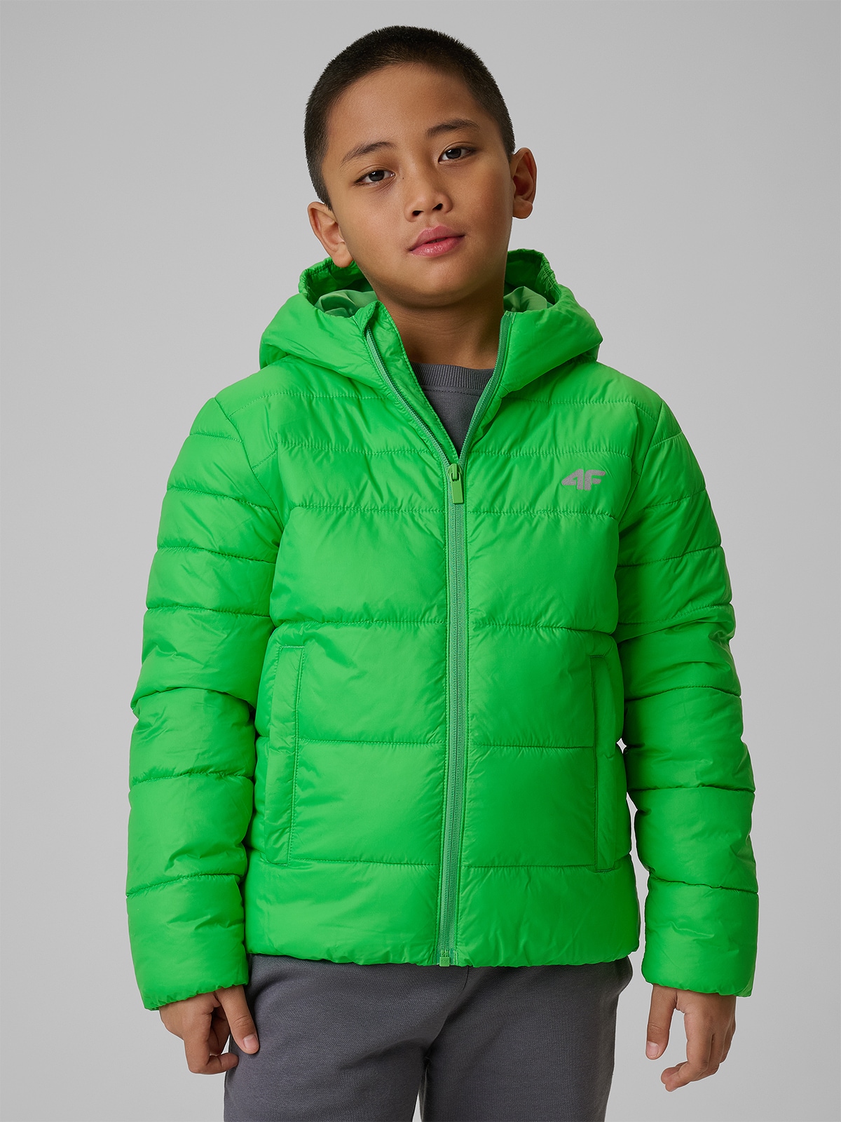 4F Kurtka z wypełnieniem syntetycznym chłopięca - zielona 164 (13-14 lat)