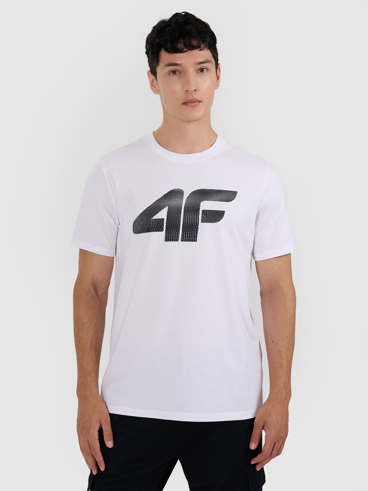 4F T-shirt regular z nadrukiem męski - biały XL
