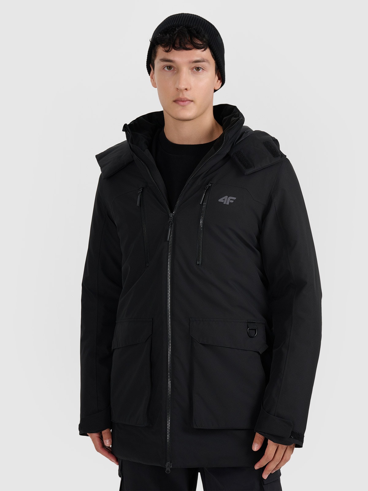 4F Kurtka zimowa membrana 8000 męska - czarna XL
