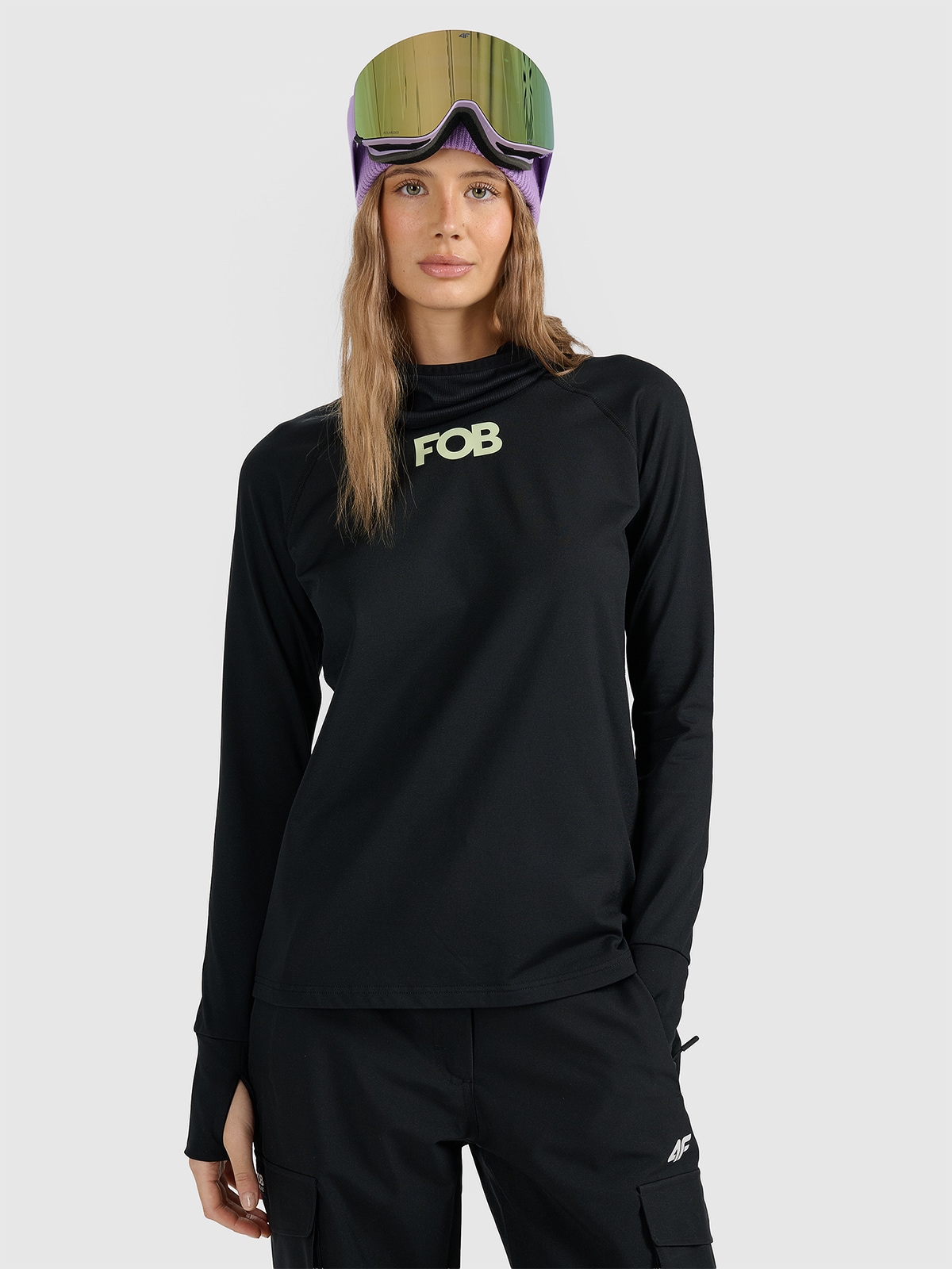 4F Bielizna termiczna ocieplana (góra) damska - czarna XL