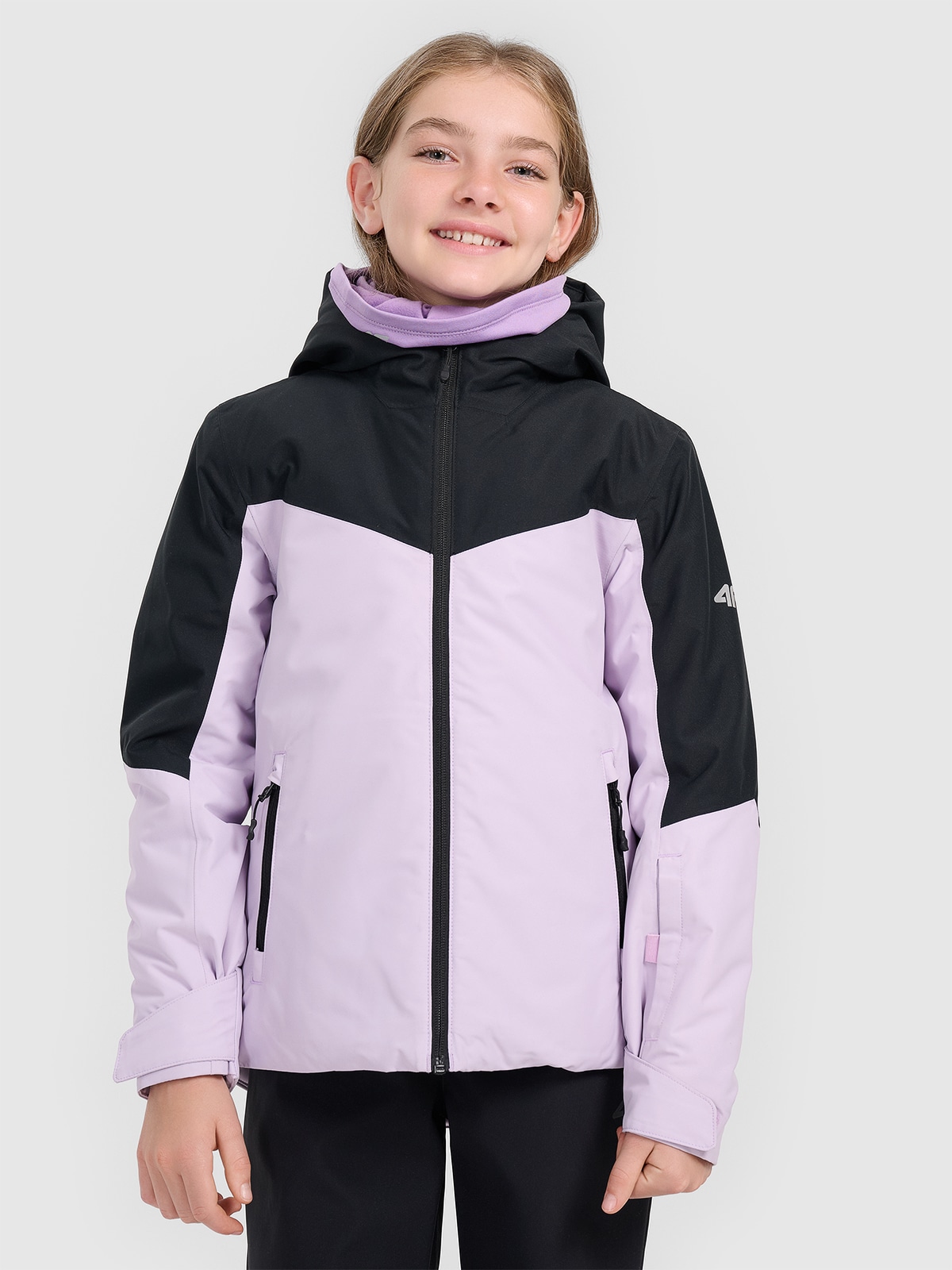 4F Kurtka narciarska membrana 5000 dziewczęca - fioletowa 122 (6-7 lat)