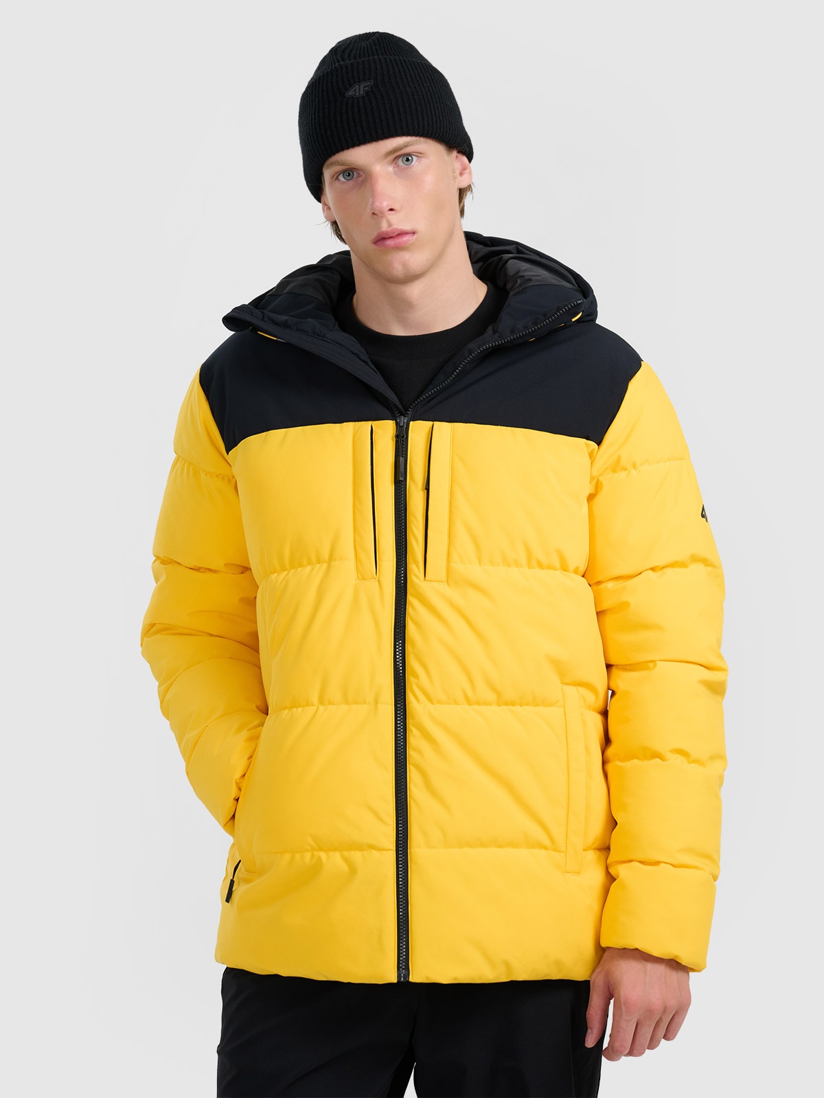 4F Kurtka puchowa z wypełnieniem syntetycznym męska - żółta XXL