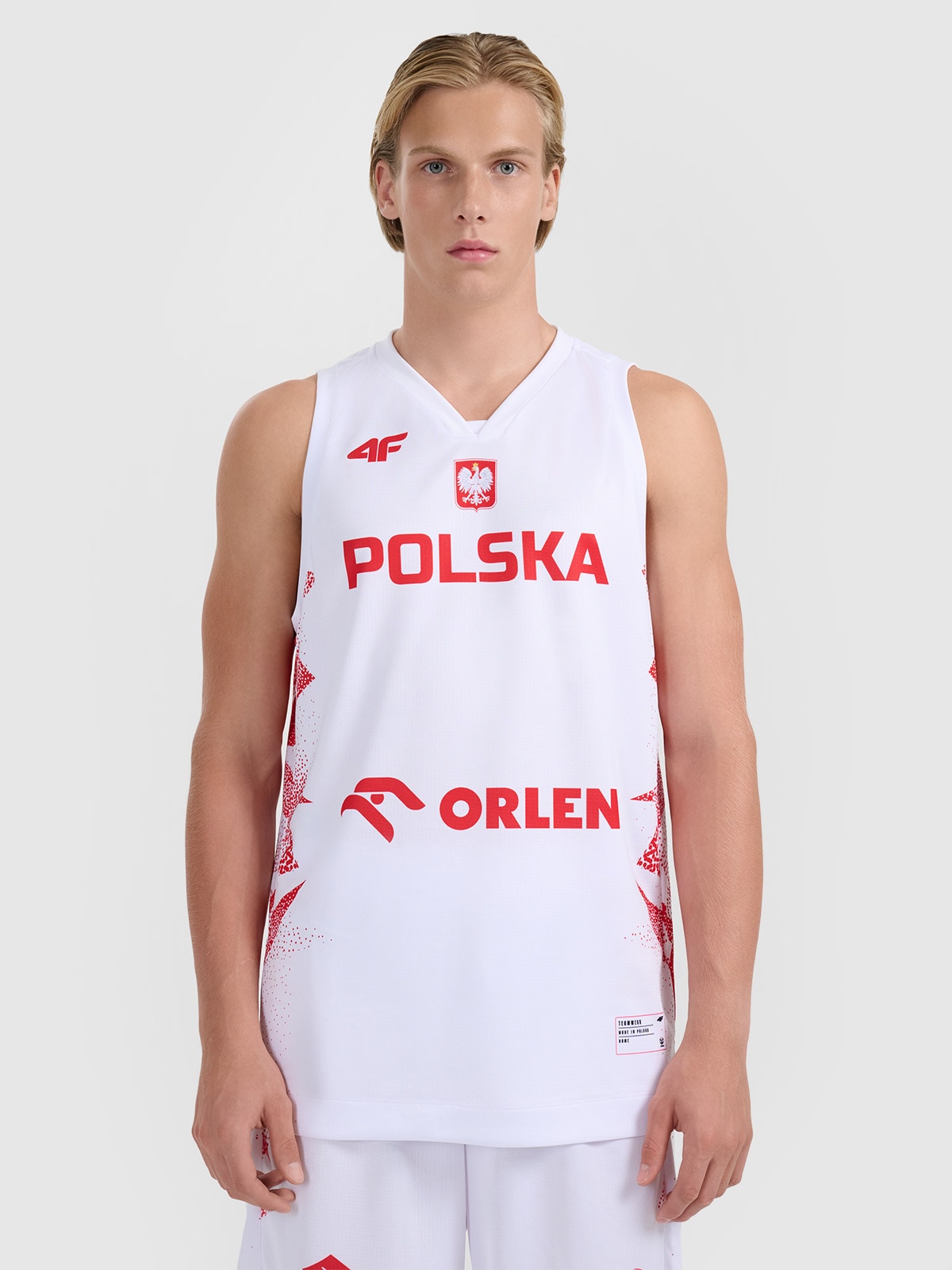 4F Koszulka reprezentacyjna z możliwością personalizacji męska 4F x PZKOSZ - biała 3XL