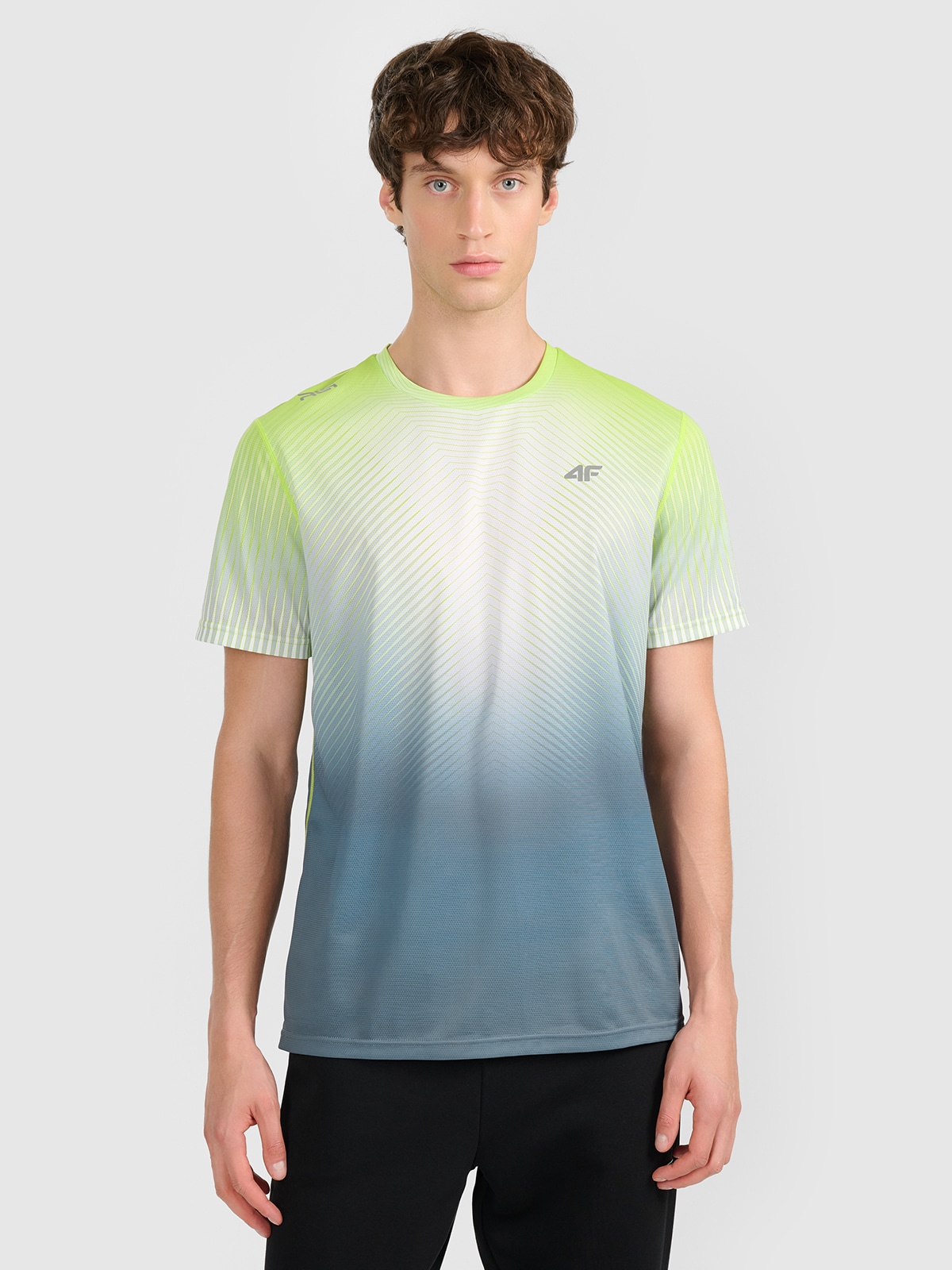 4F Koszulka szybkoschnąca z nadrukiem męska 4F x Robert Lewandowski - szara L