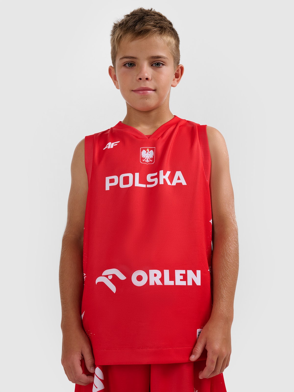 4F Koszulka reprezentacyjna z możliwością personalizacji dziecięca 4F x PZKOSZ - czerwona 110/116