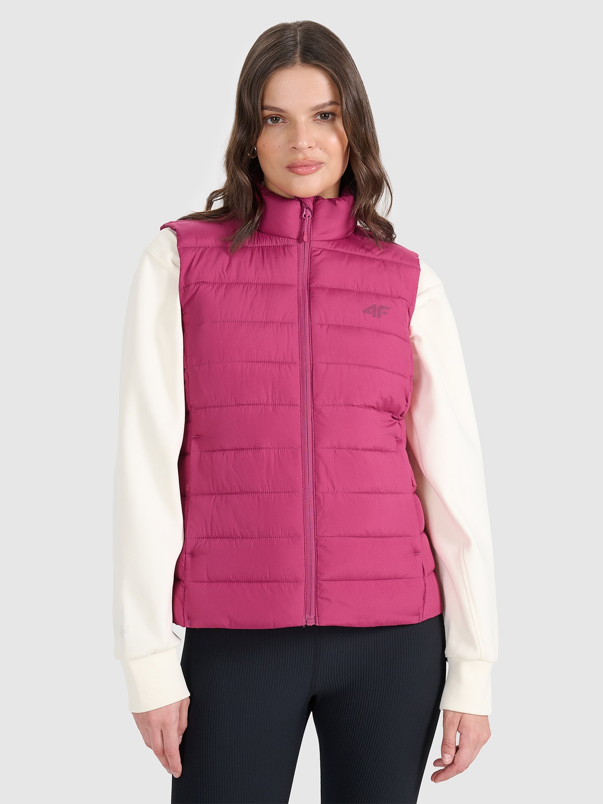 4F Bezrękawnik puchowy z wypełnieniem syntetycznym damski - różowy S