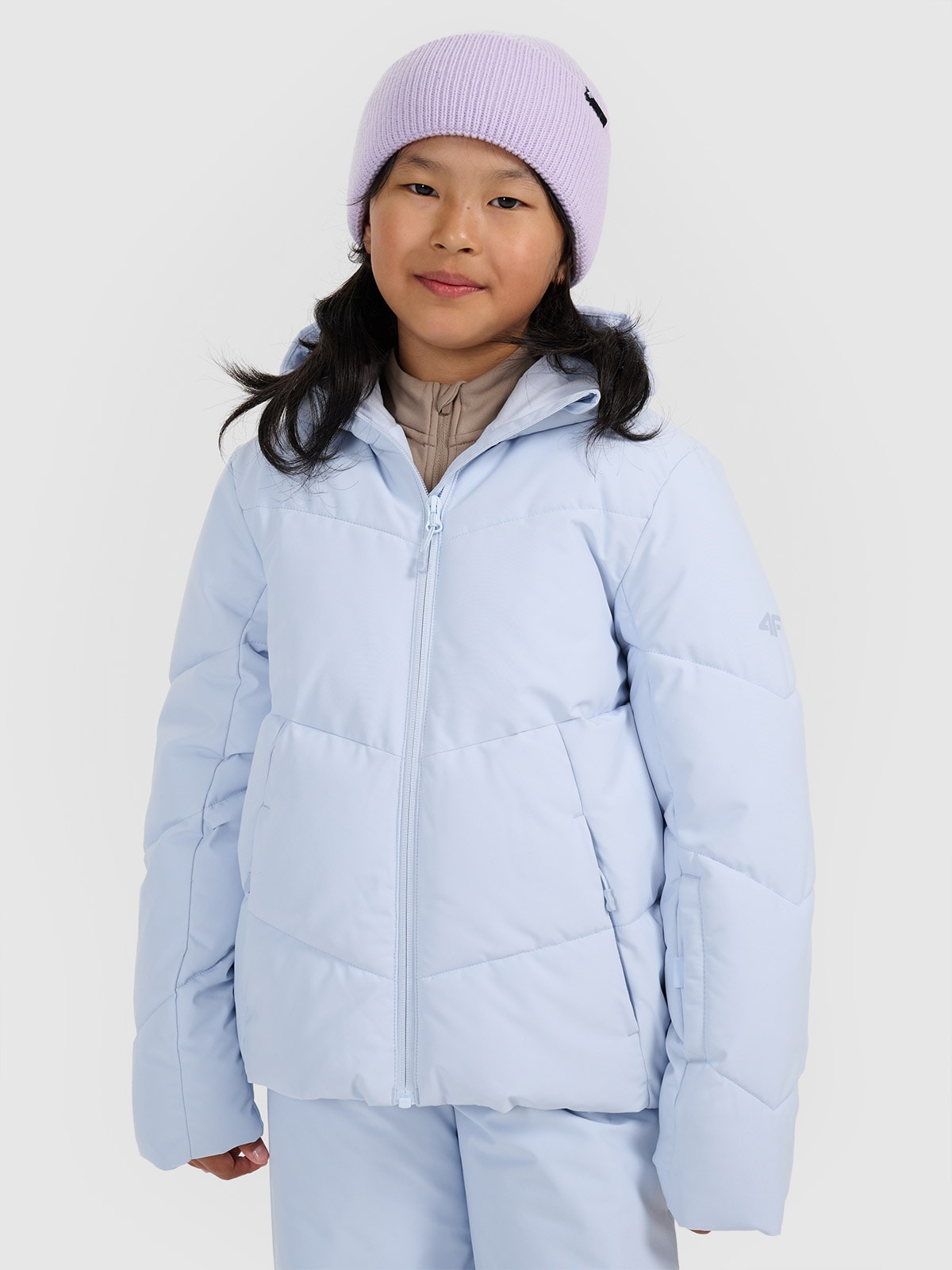 4F Kurtka narciarska membrana 5000 dziewczęca - niebieska 152 (11-12 lat)