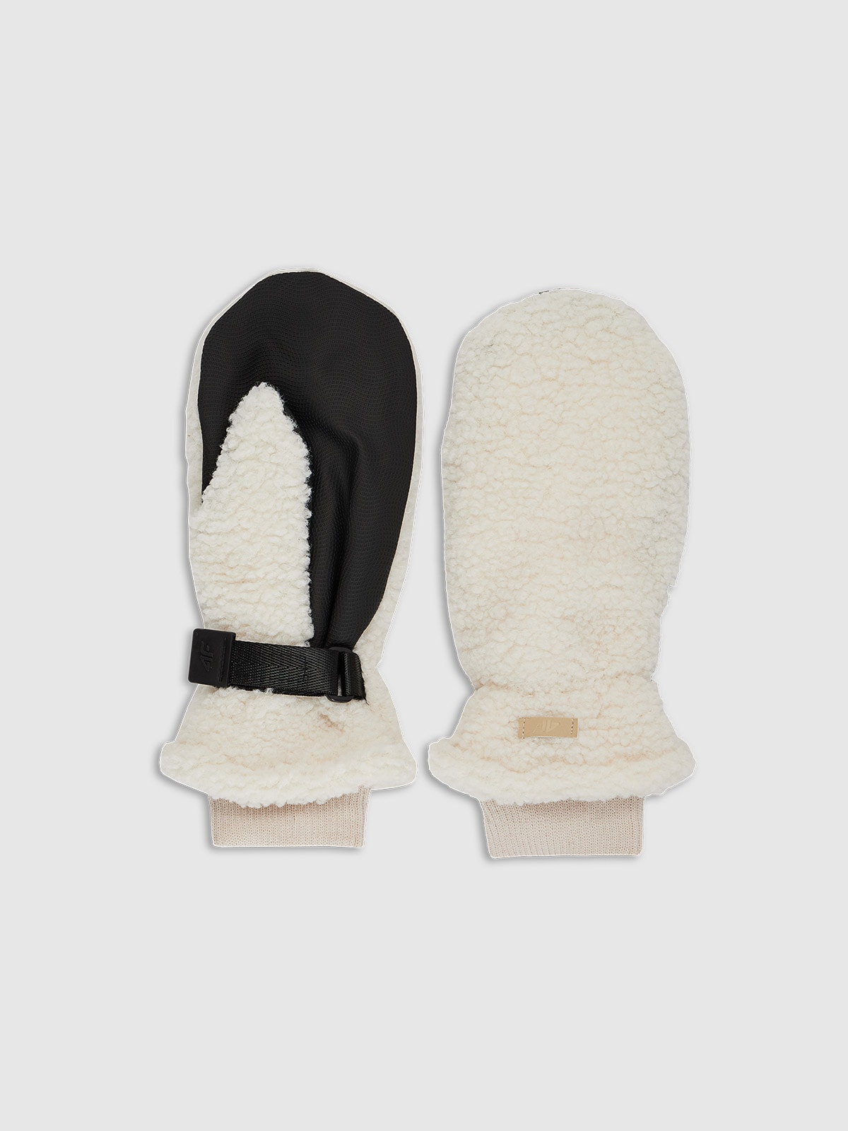 4F Rękawiczki z jednym palcem uniseks - beżowe L/XL