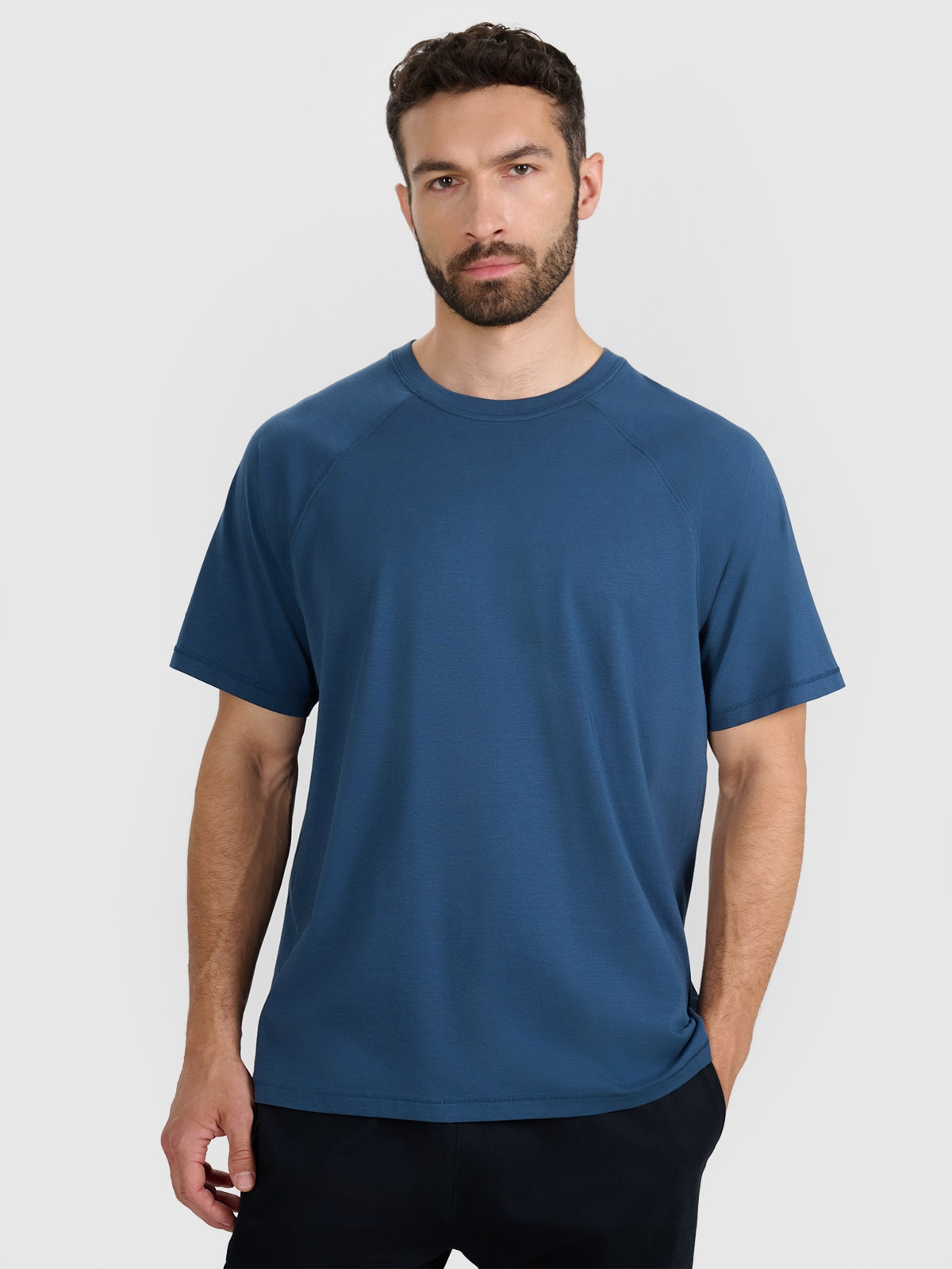 4F T-shirt oversize gładki męski - turkusowy L