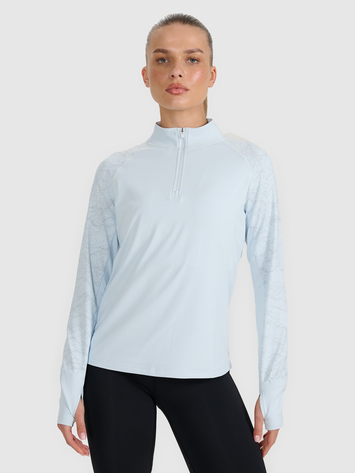 4F Bluza do biegania regular szybkoschnąca damska - niebieska L